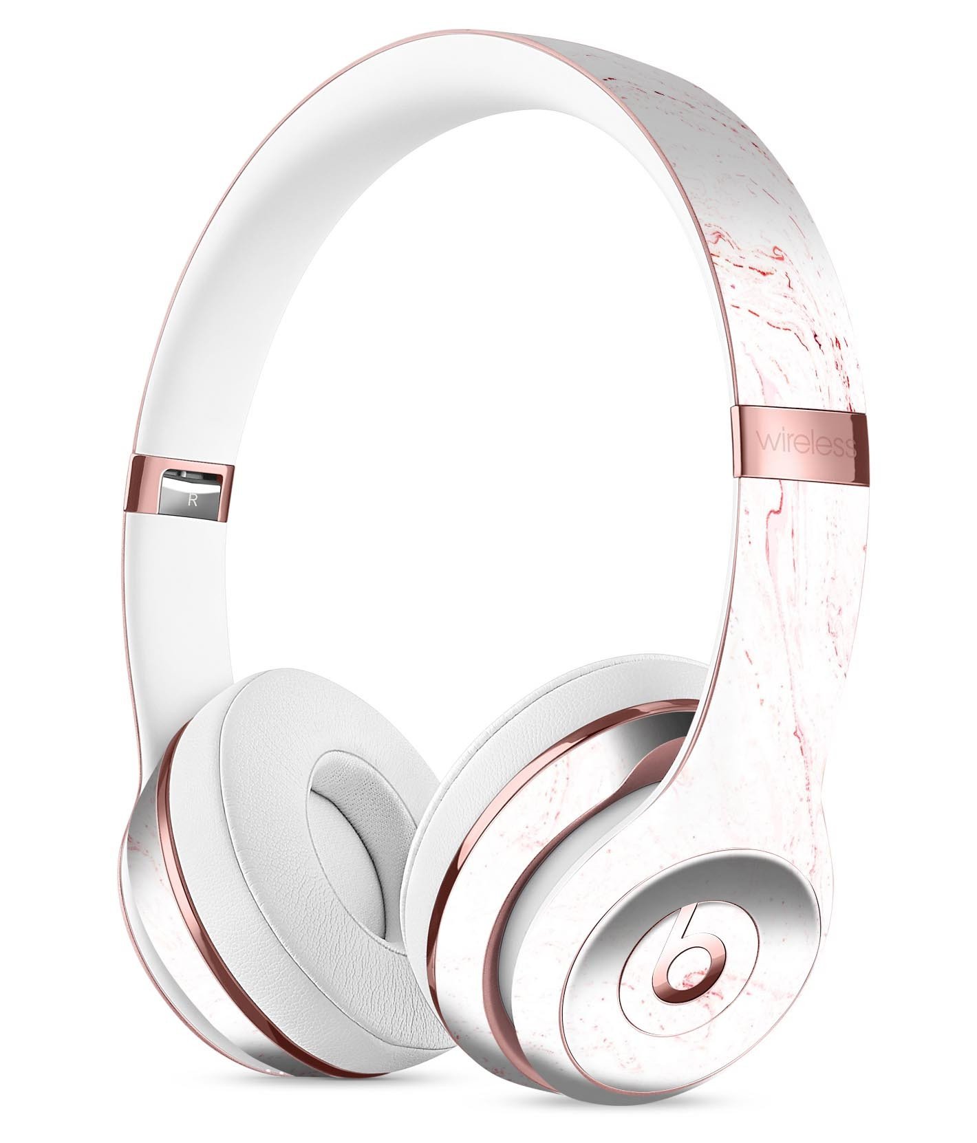 Pink v2 Textured Marble Full-Body Skin Kit for Beats by Dre Solo 3, showcasing a stylish design and premium vinyl material.