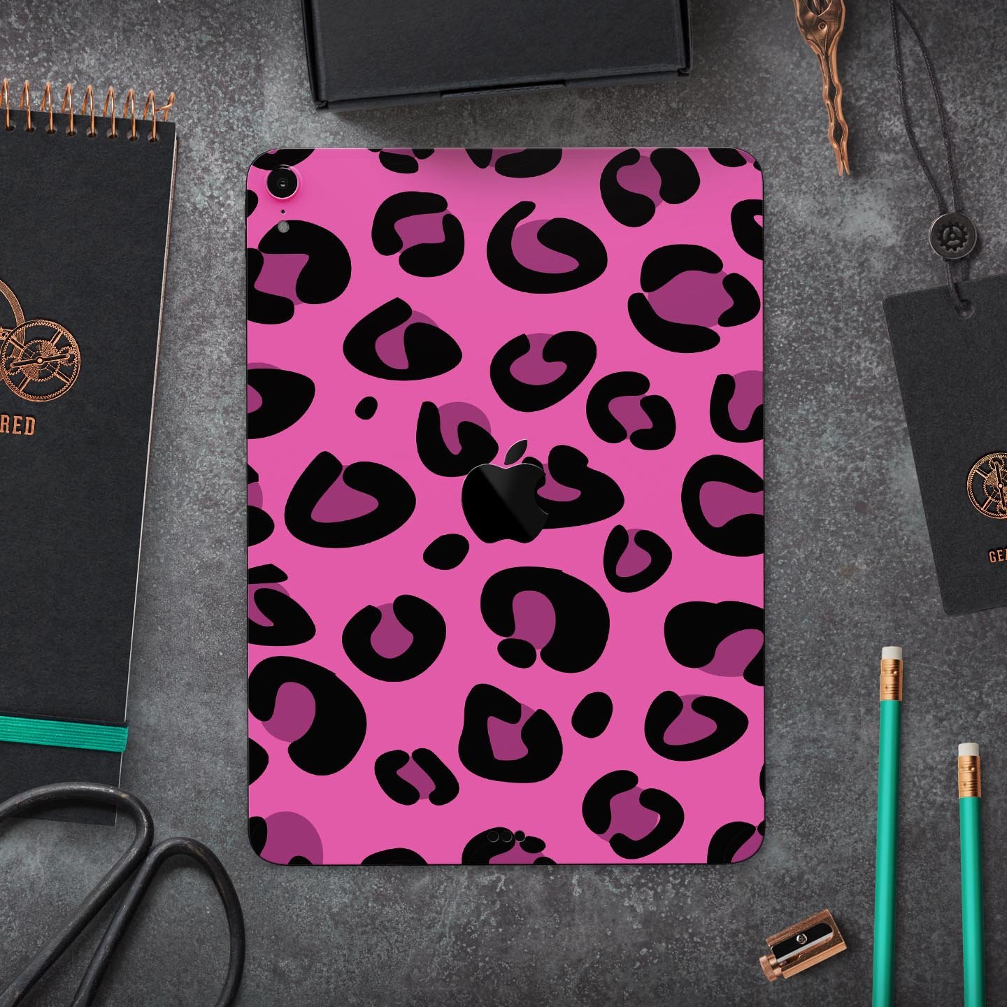 Pink Vector Cheetah Print skin decal for Apple iPad, showcasing vibrant colors and stylish design.