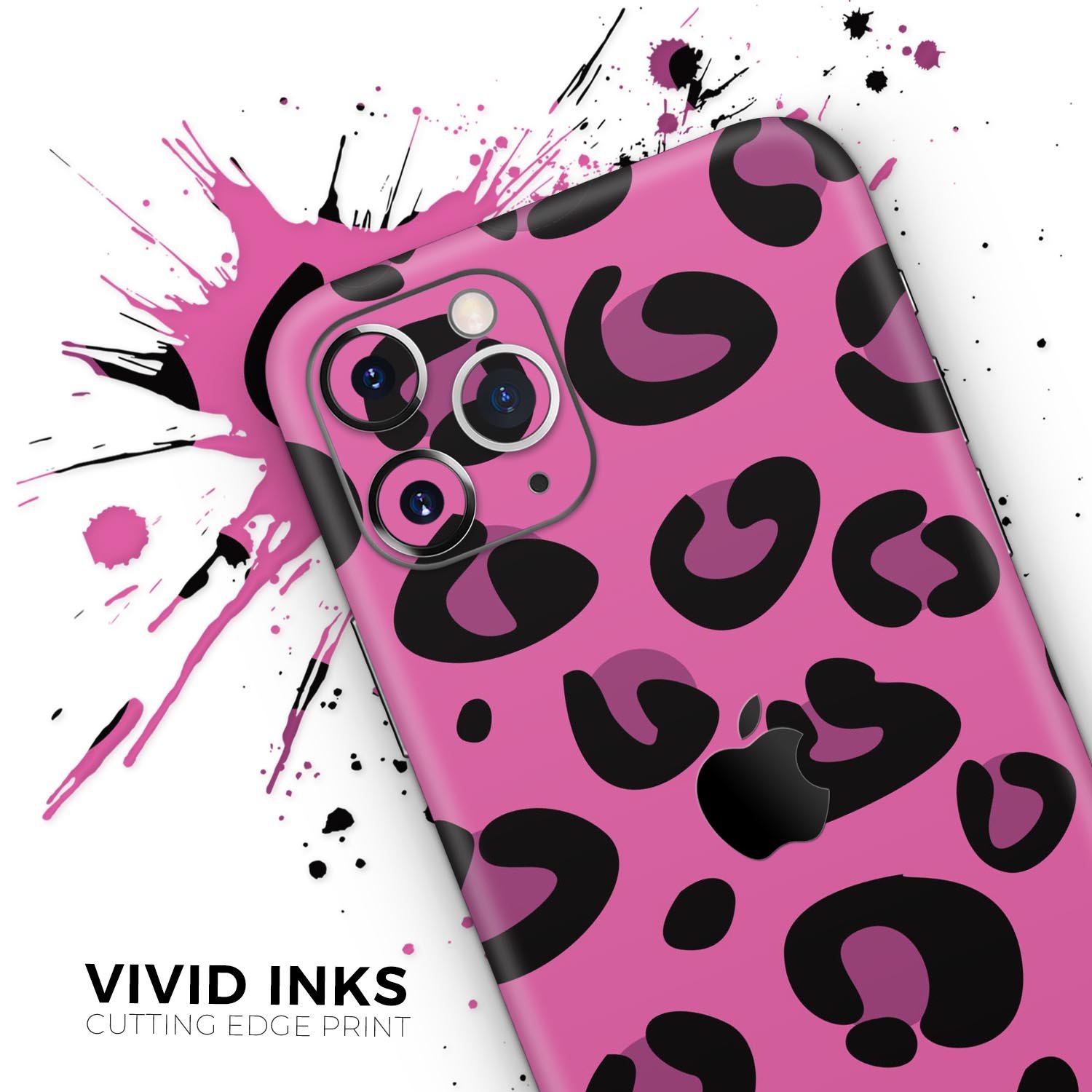 Pink Vector Cheetah Print Skin-Kit for Apple iPhone, showcasing vibrant colors and stylish design.