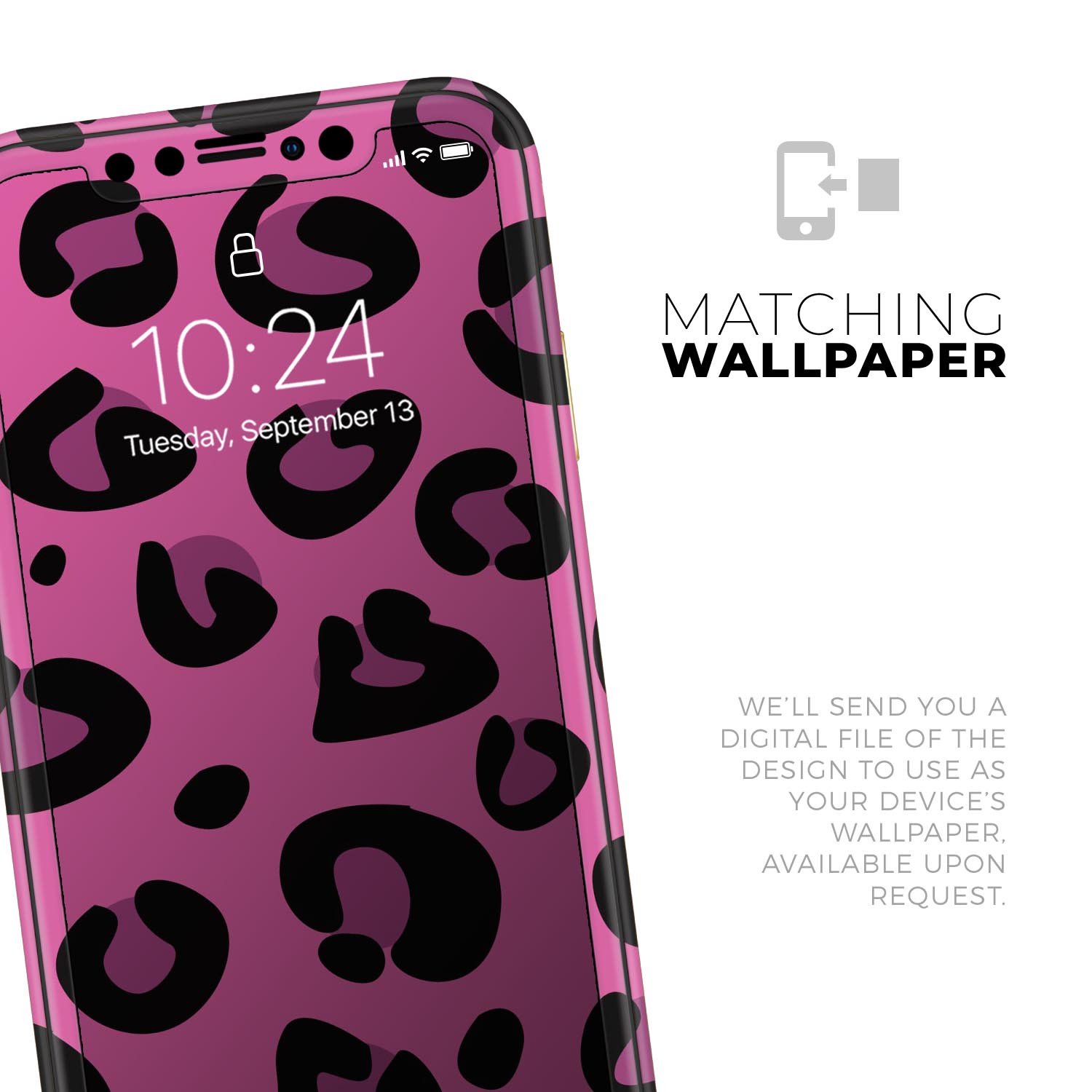 Pink Vector Cheetah Print Skin-Kit for Apple iPhone, showcasing vibrant colors and stylish design.