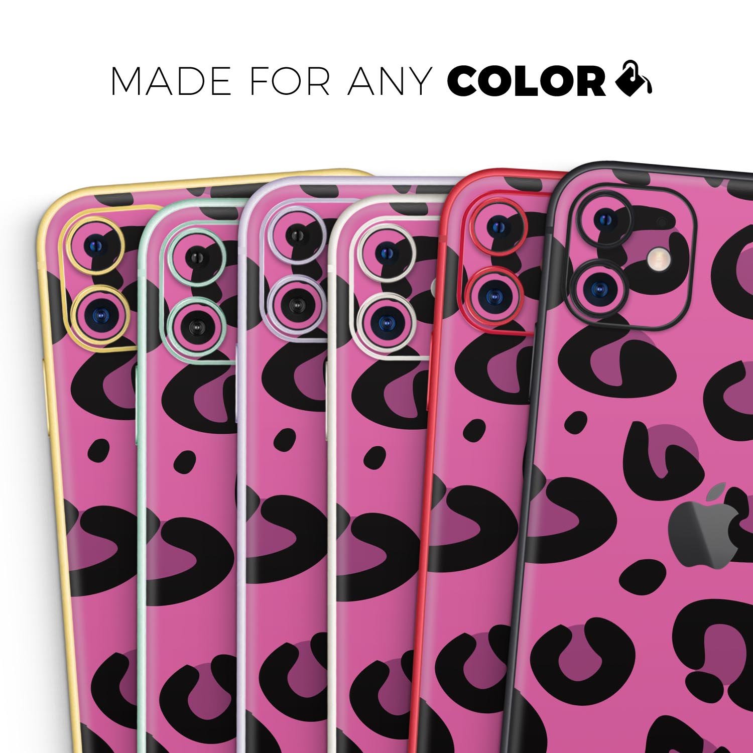 Pink Vector Cheetah Print Skin-Kit for Apple iPhone, showcasing vibrant colors and stylish design.