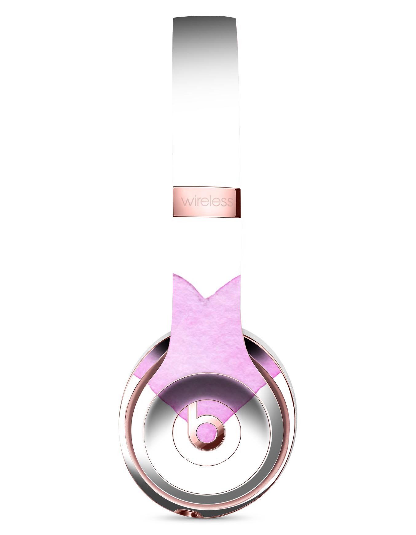 Pink Watercolor Heart Full-Body Skin Kit for Beats by Dre Solo 3, showcasing vibrant colors and artistic design.