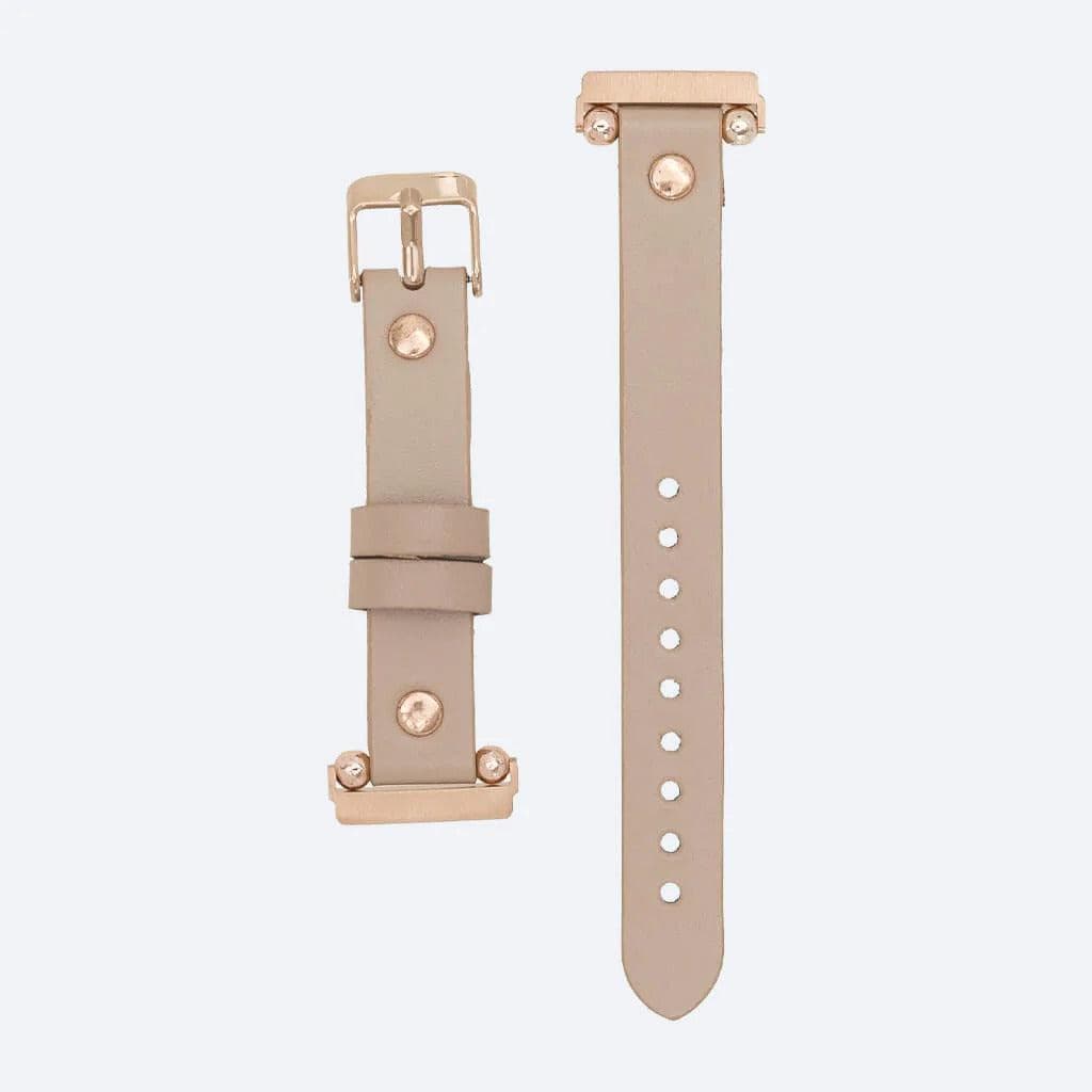 Elegant Preston Slim FitBit Leather Watch Strap in premium full-grain leather, featuring polished stainless-steel buckle and classic design.