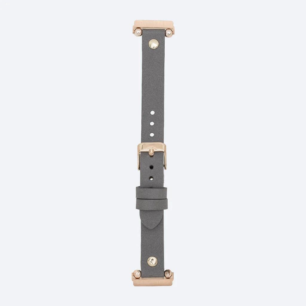 Elegant Preston Slim FitBit Leather Watch Strap in premium full-grain leather, featuring polished stainless-steel buckle and classic design.