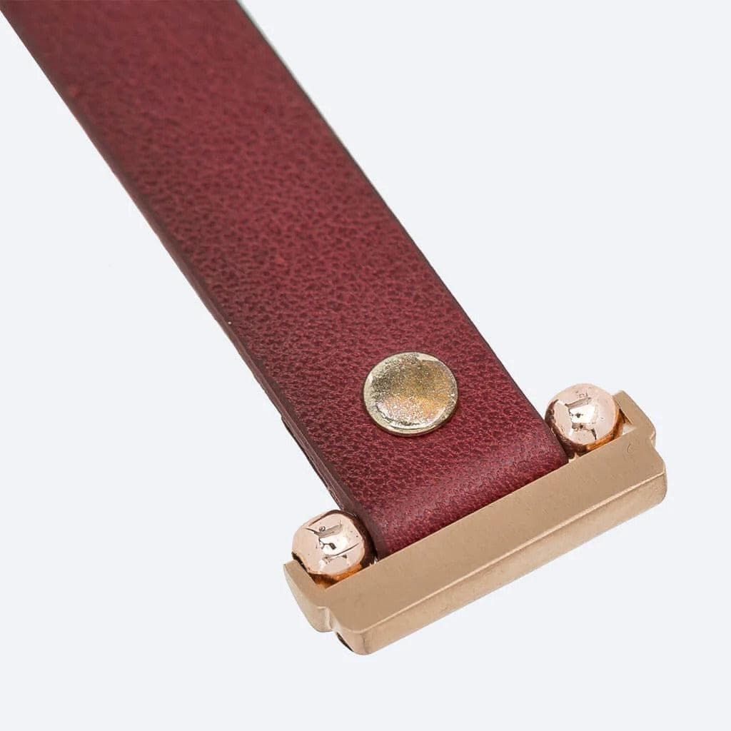 Elegant Preston Slim FitBit Leather Watch Strap in premium full-grain leather, featuring polished stainless-steel buckle and classic design.