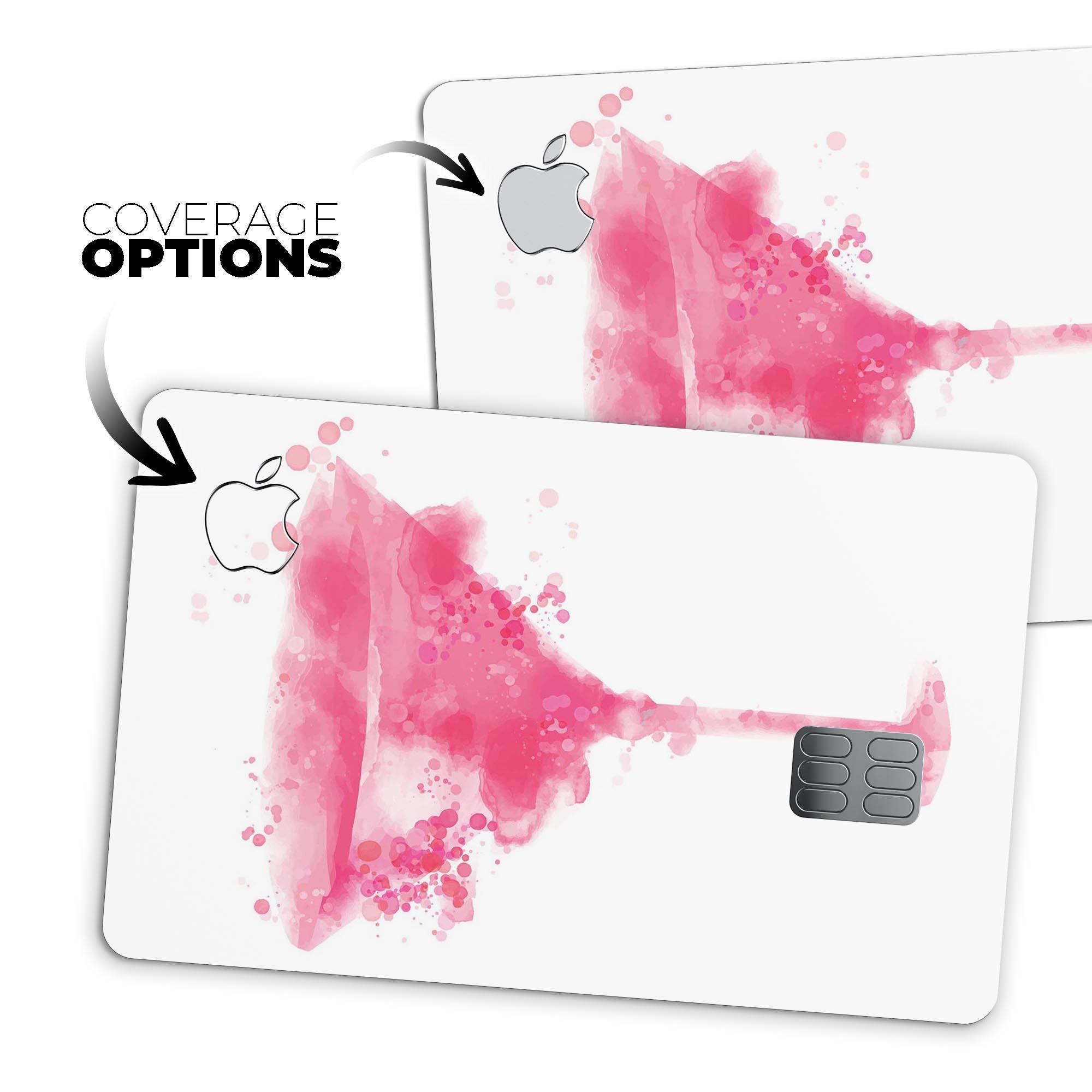 Pretty in Pink Martini V2 decal skin for Apple Card, showcasing premium vinyl material and stylish design.