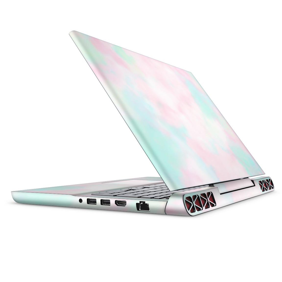 Pretty Pastel Clouds V7 skin decal wrap kit for Dell Inspiron 15 7000, showcasing a colorful and stylish design.