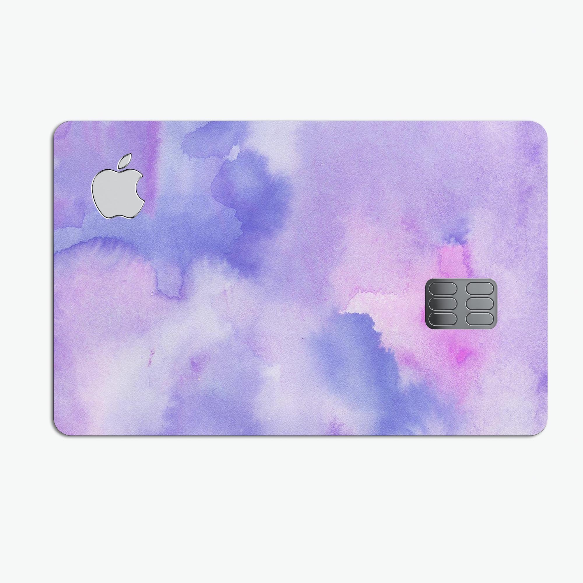 Punk Pink Absorbed Watercolor Texture decal on an Apple Card, showcasing vibrant colors and a protective design.