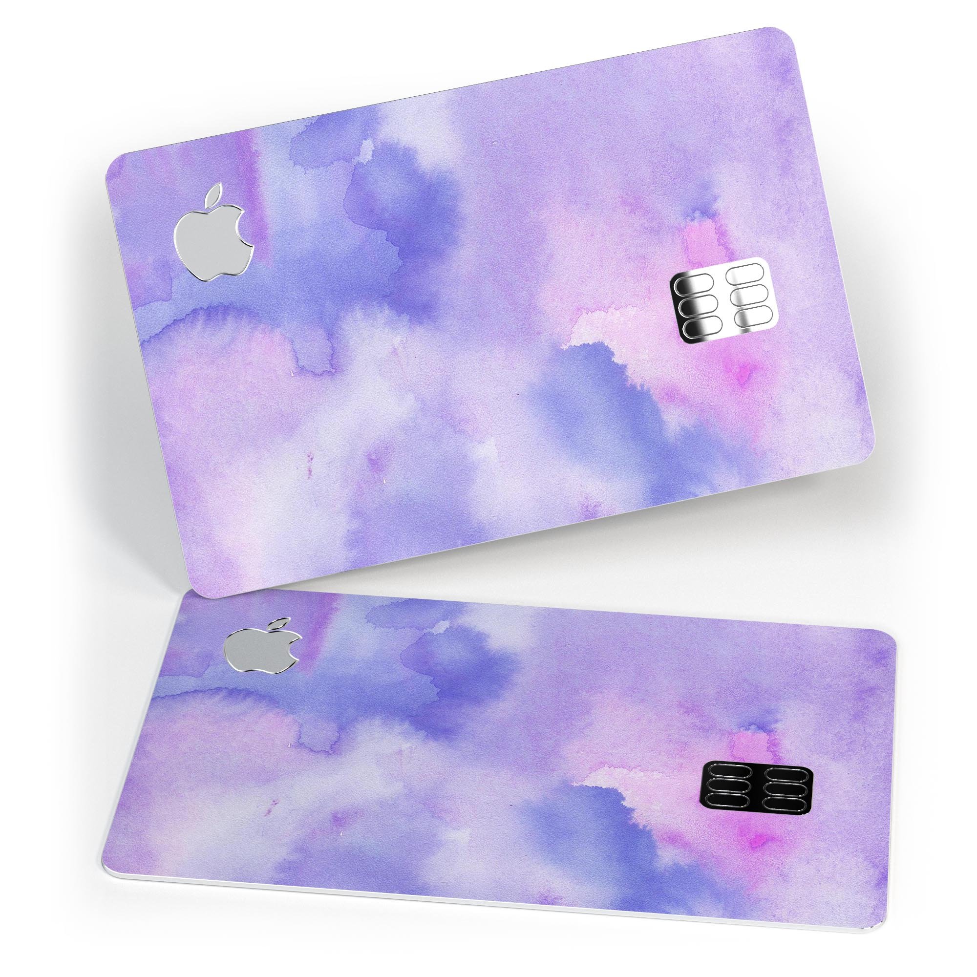 Punk Pink Absorbed Watercolor Texture decal on an Apple Card, showcasing vibrant colors and a protective design.