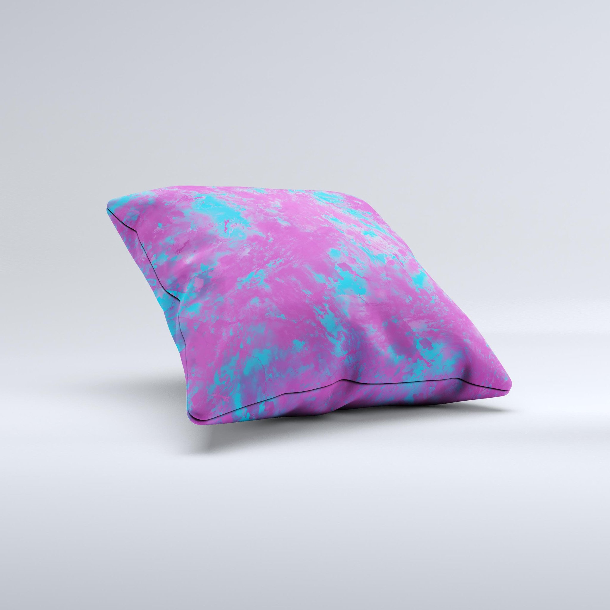 Purple and blue decorative throw pillow with a vibrant paintburst design, handcrafted in Virginia, showcasing unique artistic flair.