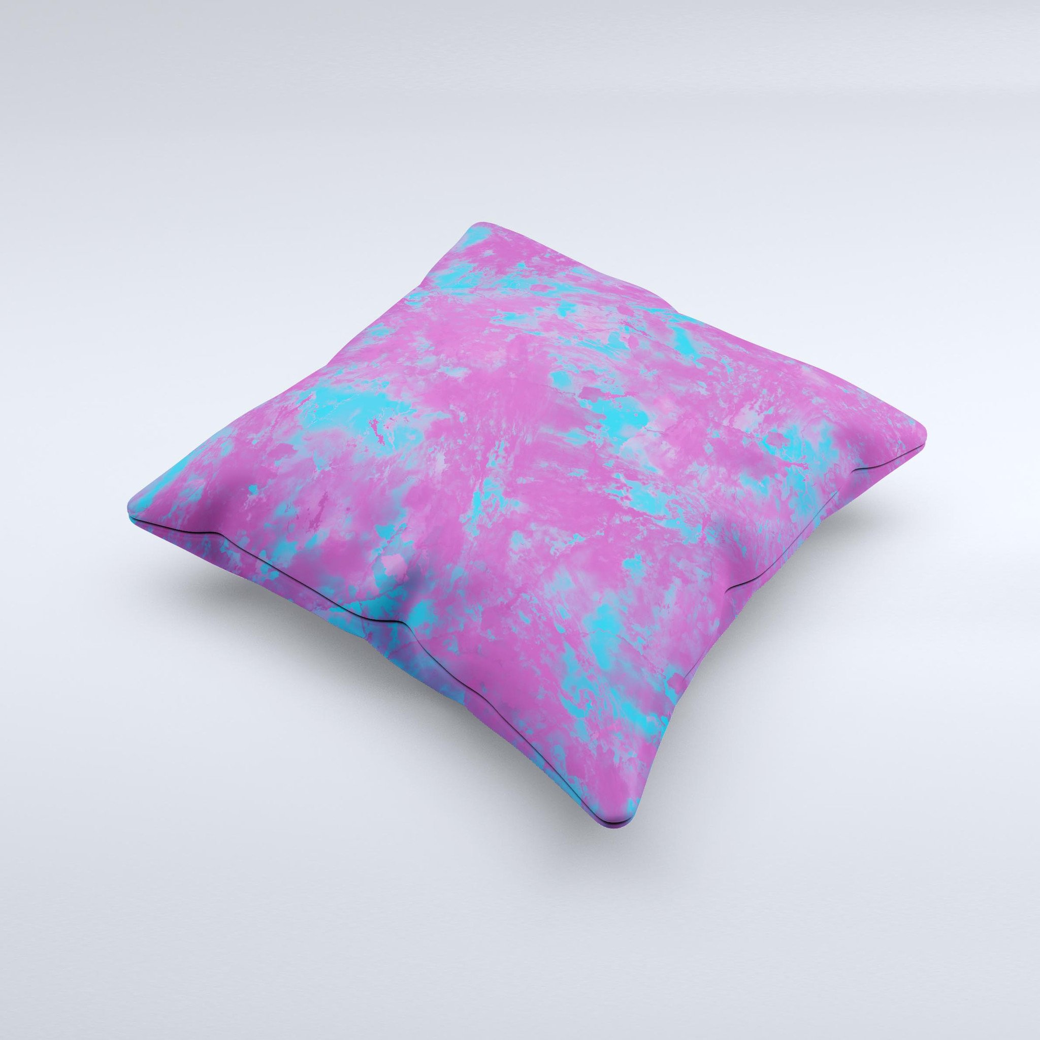 Purple and blue decorative throw pillow with a vibrant paintburst design, handcrafted in Virginia, showcasing unique artistic flair.