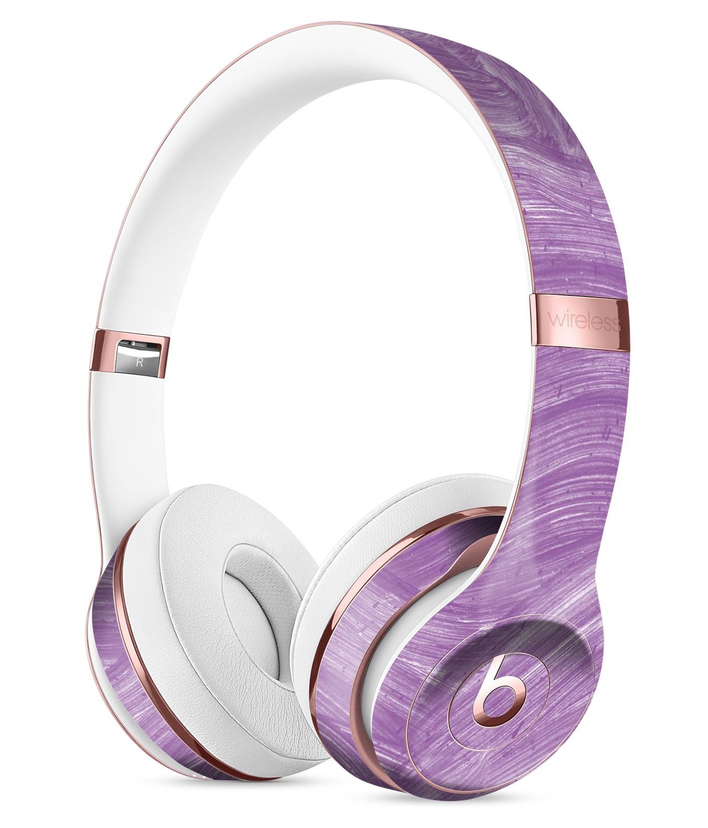 Purple Brush Strokes Full-Body Skin Kit for Beats by Dre Solo 3, showcasing vibrant colors and a sleek design.