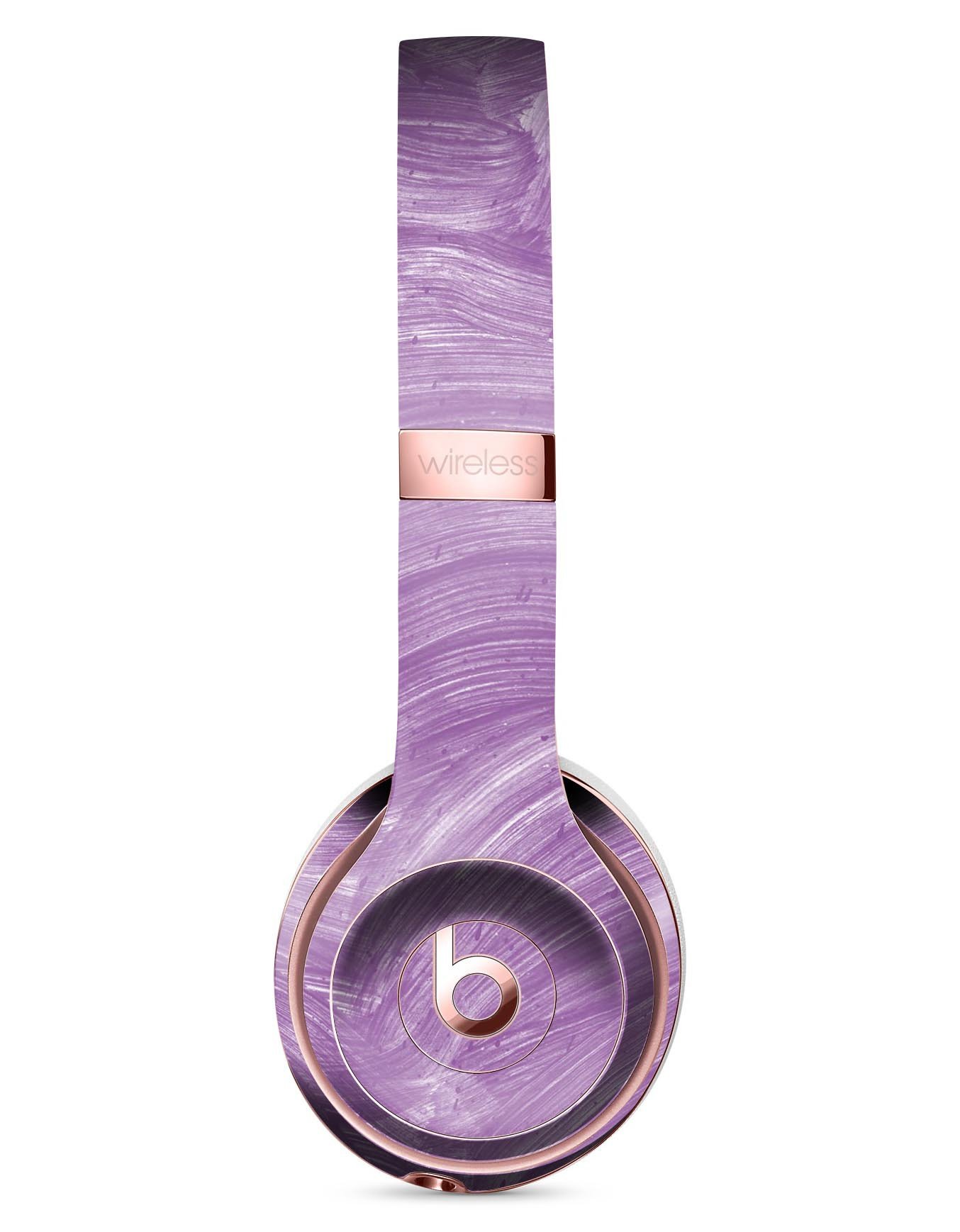 Purple Brush Strokes Full-Body Skin Kit for Beats by Dre Solo 3, showcasing vibrant colors and a sleek design.