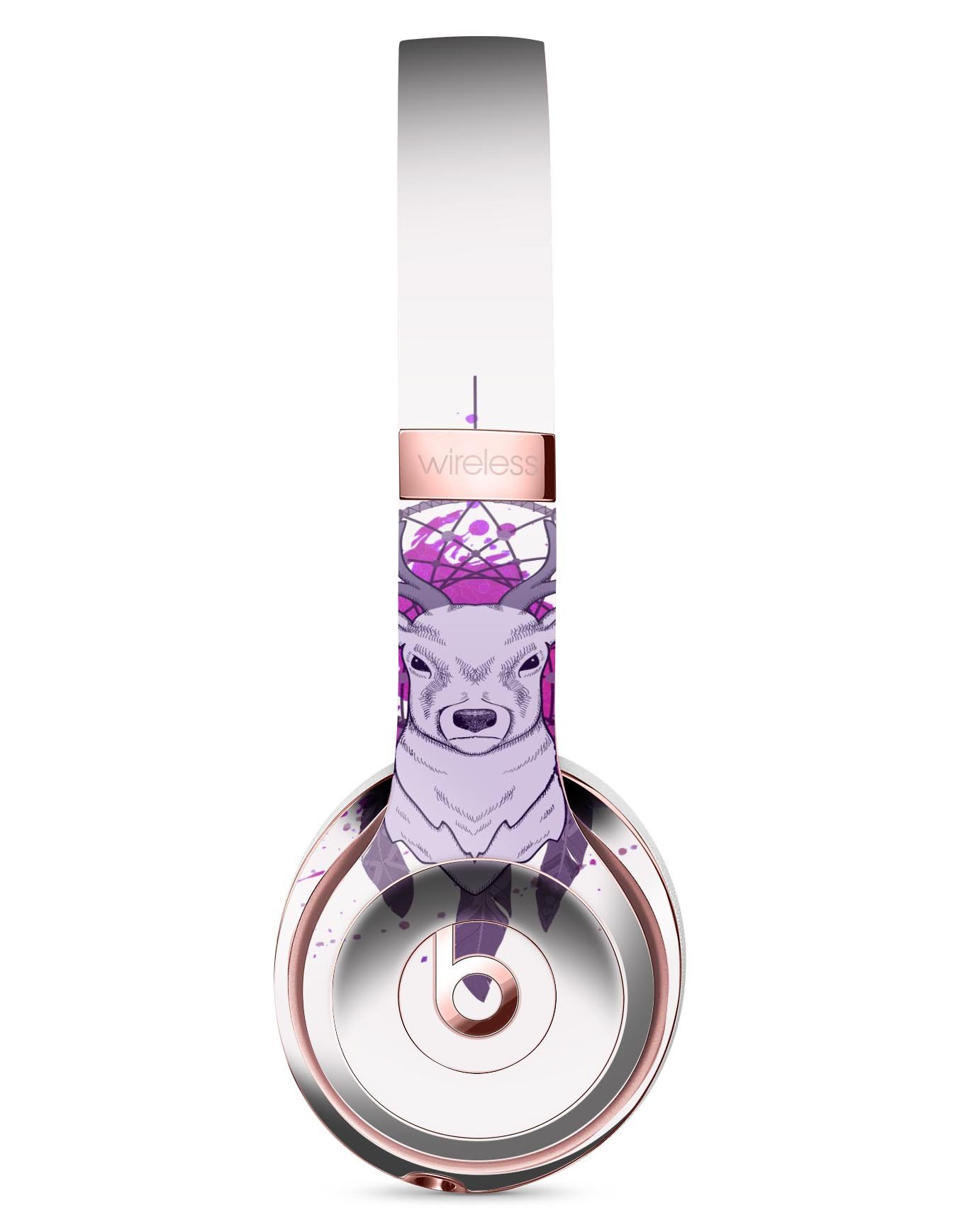 Purple Deer Runner DreamCatcher Full-Body Skin Kit for Beats by Dre Solo 3 Wireless Headphones, showcasing vibrant design and premium vinyl material.