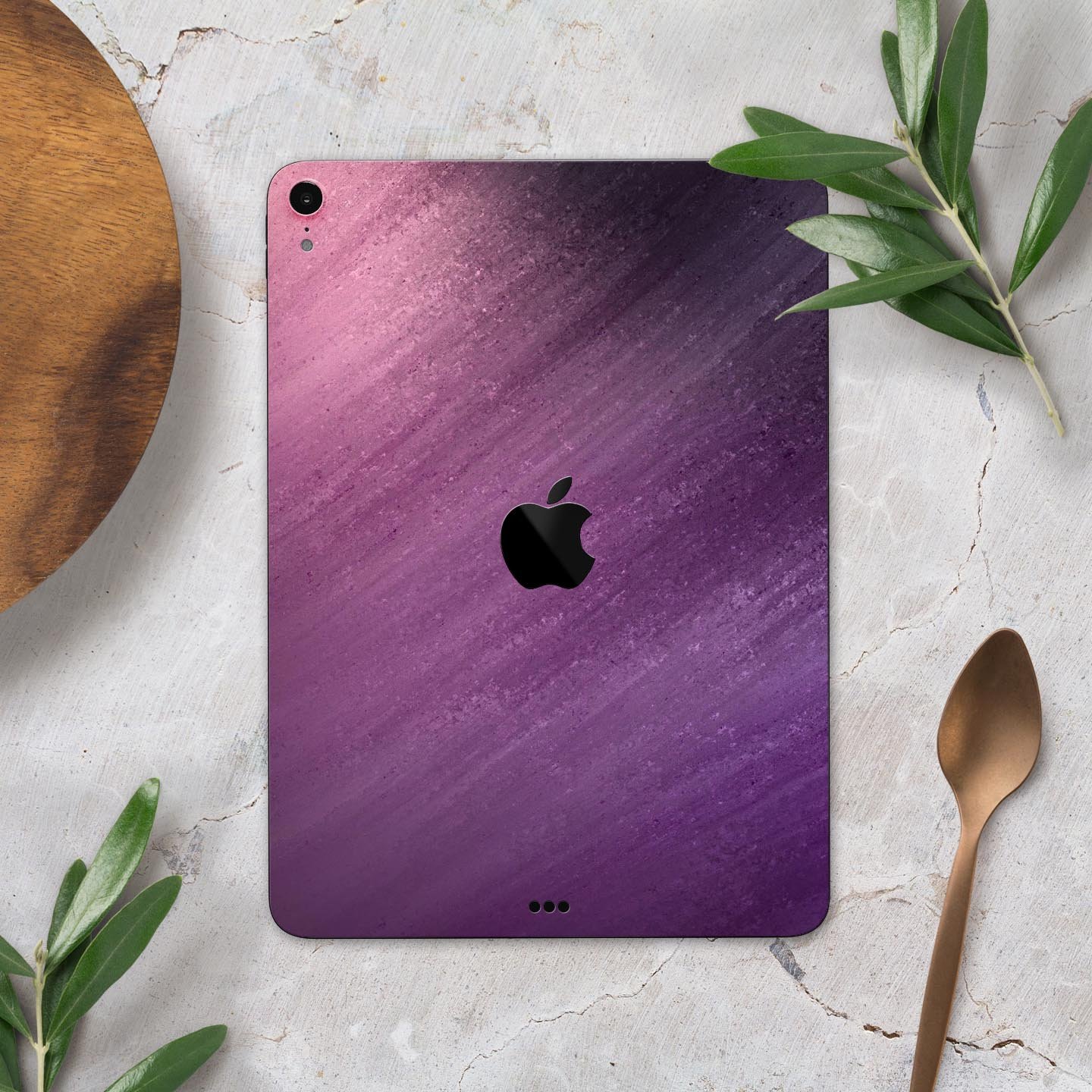 Purple Dust full body skin decal for Apple iPad Pro 12.9" and 11", showcasing vibrant purple design and premium 3M material.