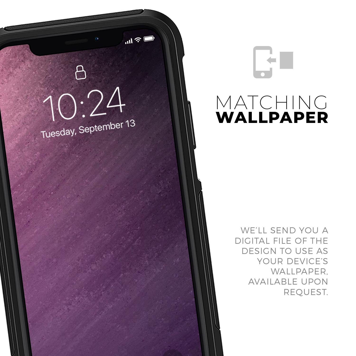 Purple Dust Skin Kit for iPhone OtterBox Cases featuring a vibrant purple design and ultra-thin protection.