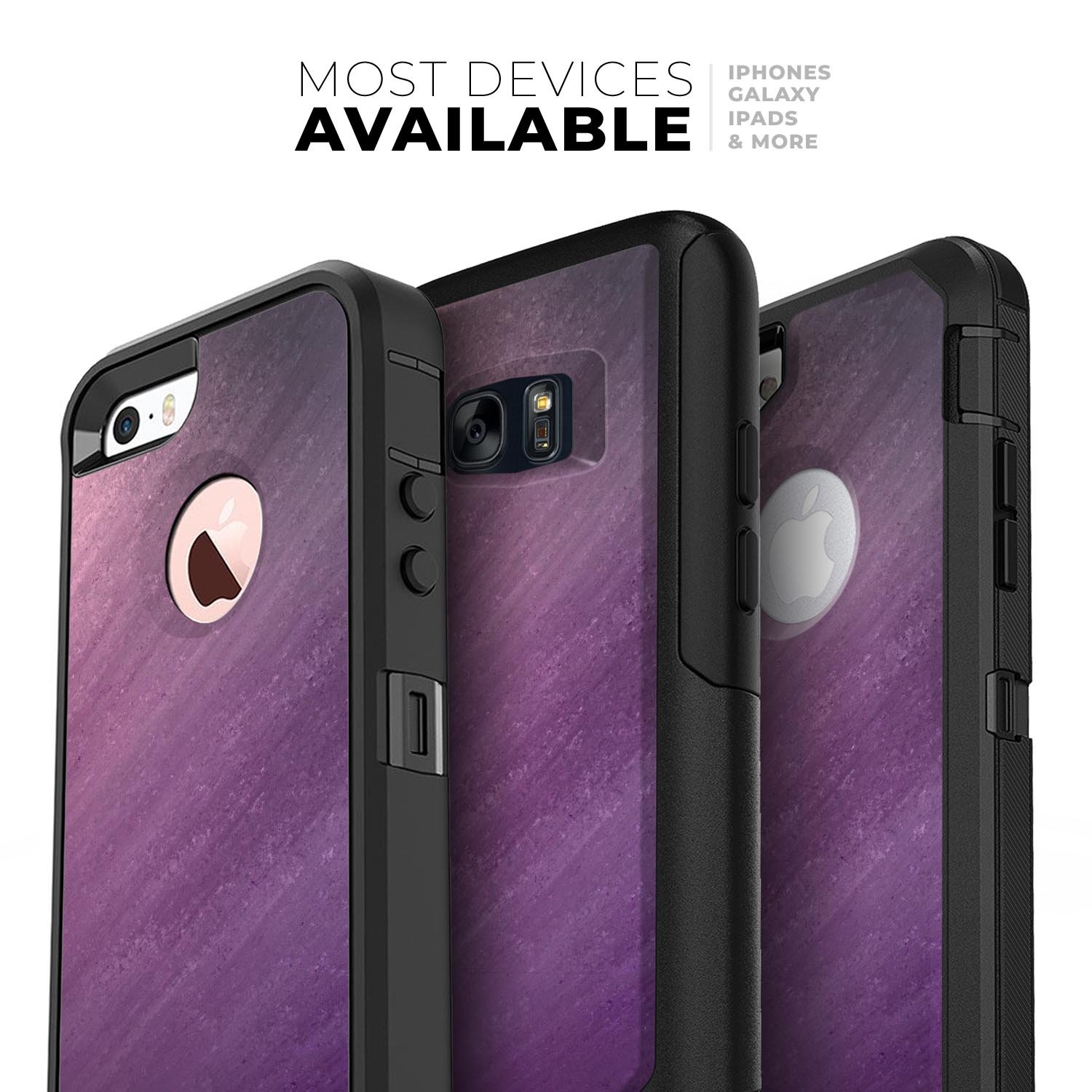 Purple Dust Skin Kit for iPhone OtterBox Cases featuring a vibrant purple design and ultra-thin protection.