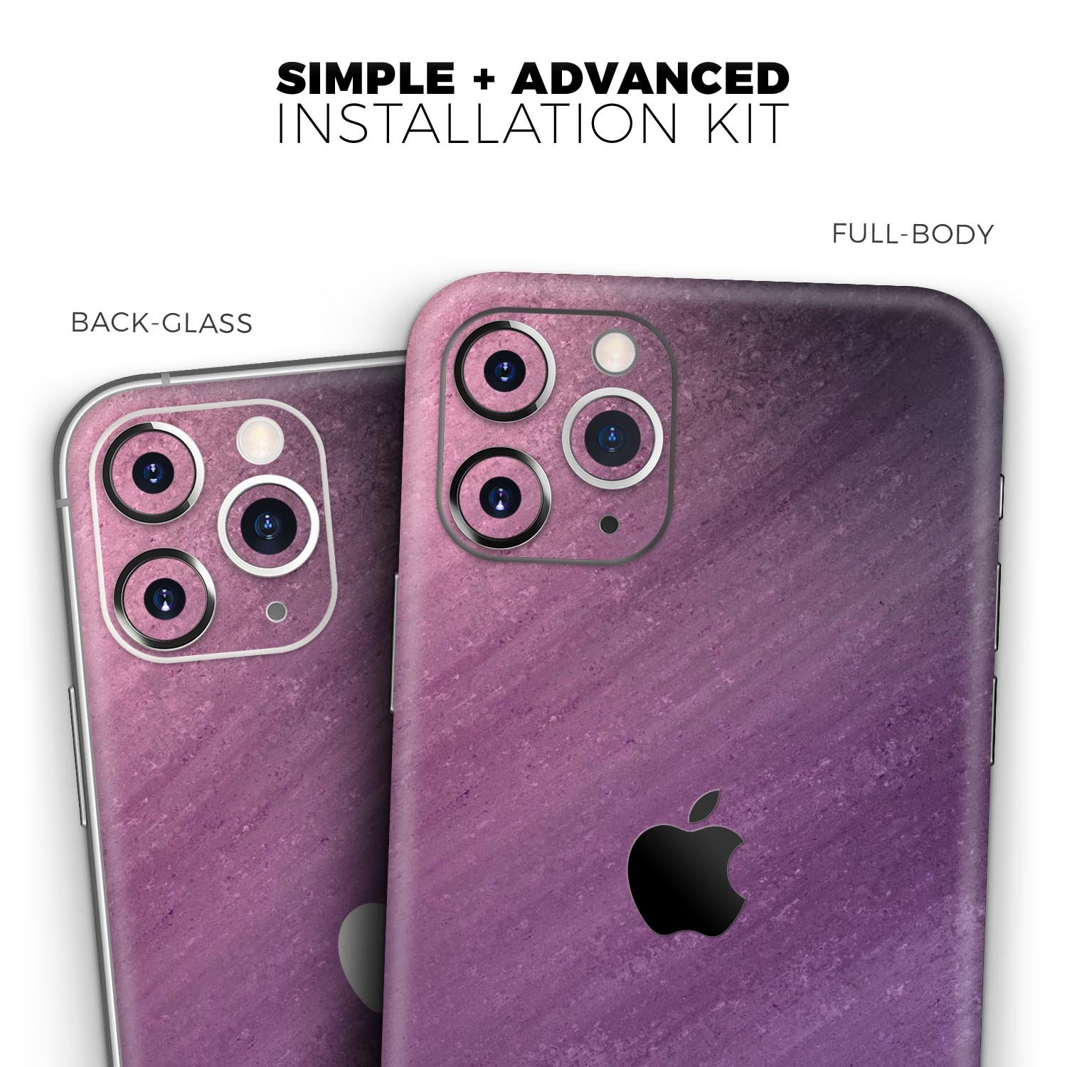 Purple Dust Skin-Kit for Apple iPhone 14, 13, 12, showcasing its vibrant color and sleek design.