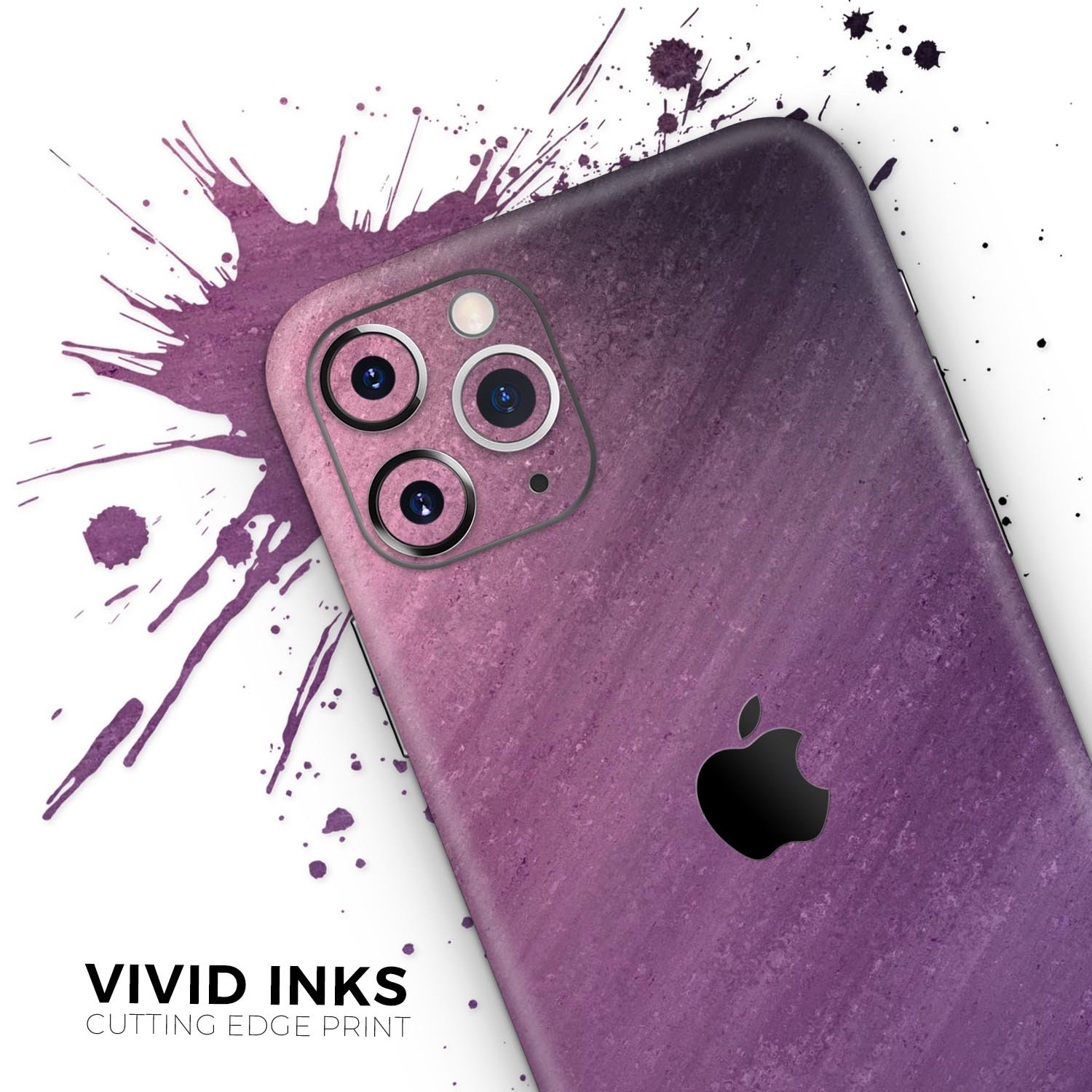 Purple Dust Skin-Kit for Apple iPhone 14, 13, 12, showcasing its vibrant color and sleek design.