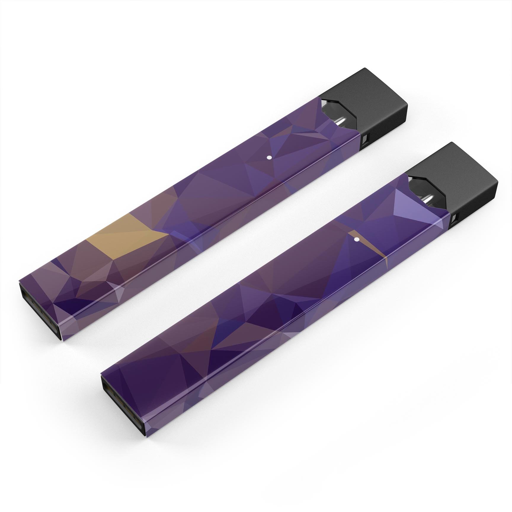 Purple Geometric V12 skin-wrap sticker designed for JUUL vaping device, showcasing a vibrant geometric pattern.