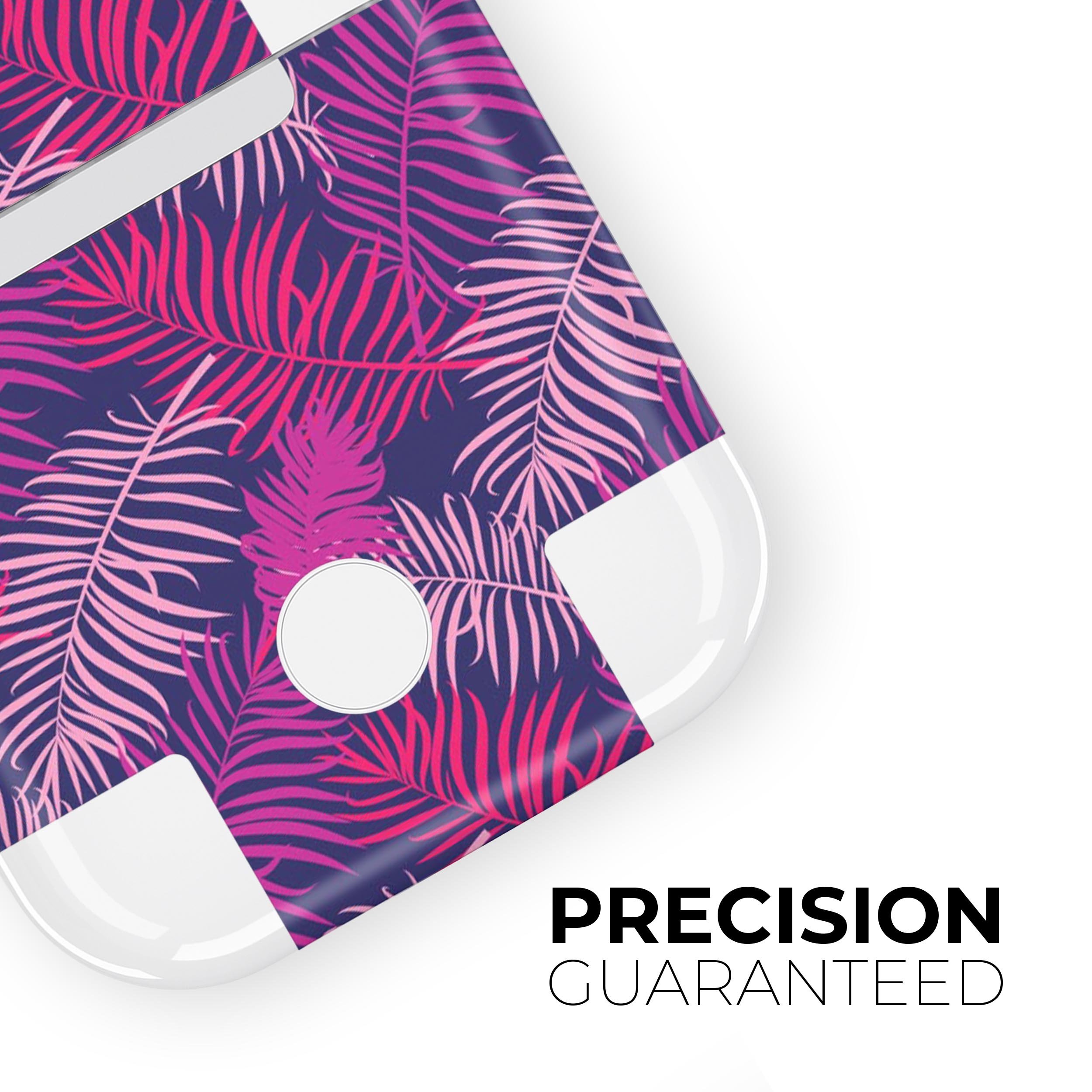 Purple Tropical skin decal wrap kit for Apple AirPods, showcasing vibrant tropical design and high-quality finish.