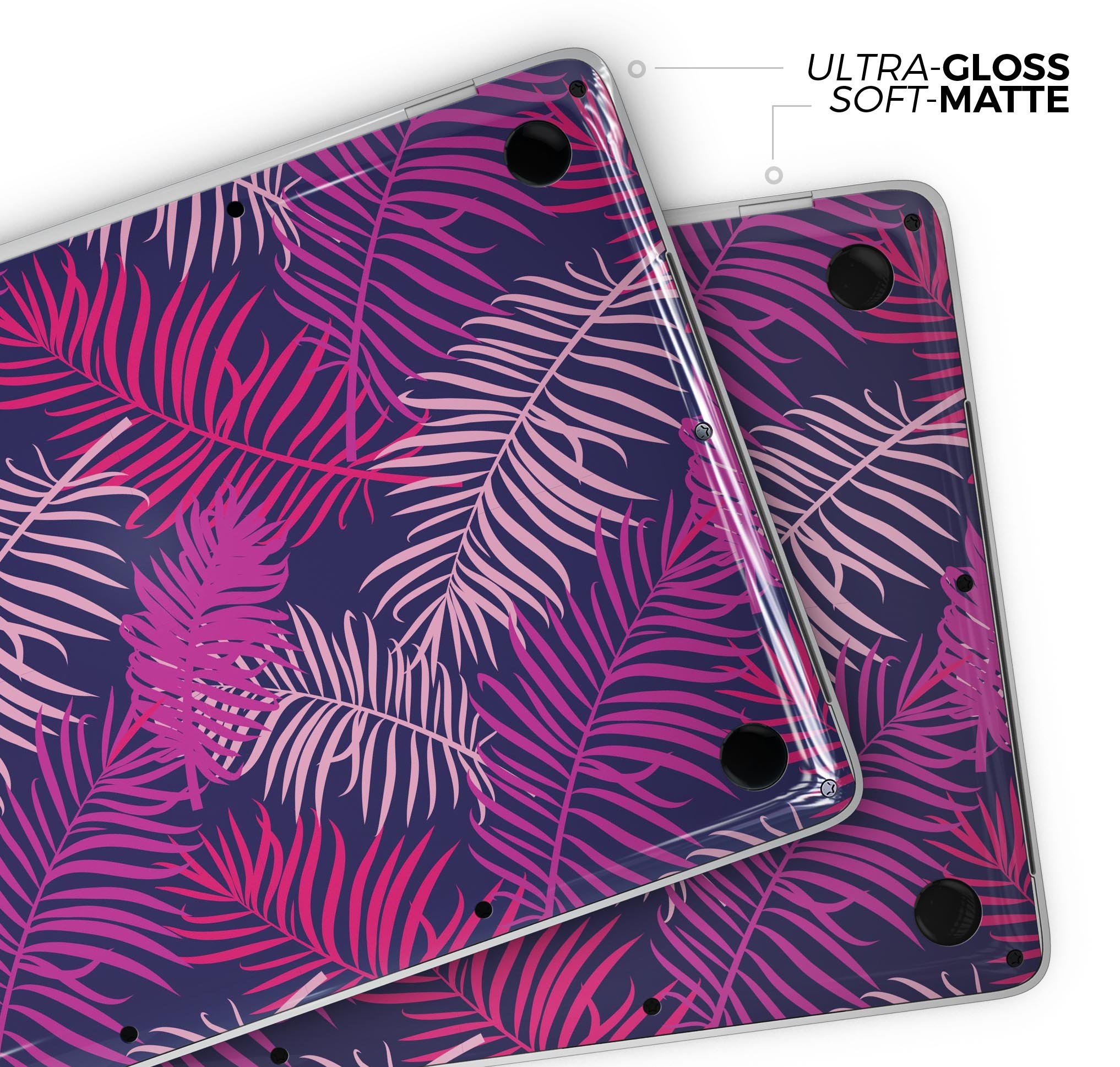 Purple Tropical Skin Decal Wrap Kit for Apple MacBook, showcasing vibrant colors and a sleek design.