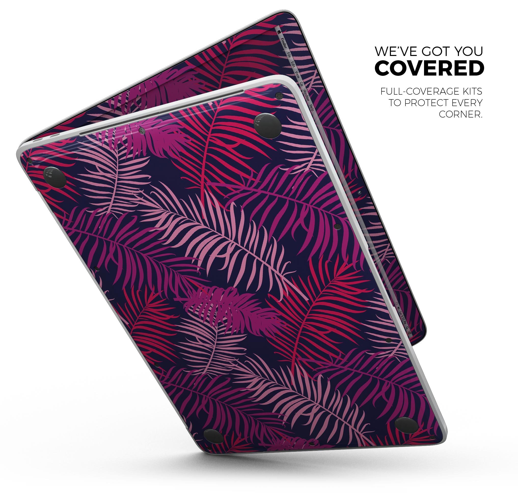 Purple Tropical Skin Decal Wrap Kit for Apple MacBook, showcasing vibrant colors and a sleek design.