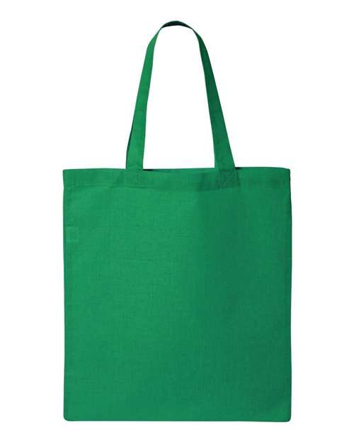 Q-tees Economical Tote Qtb made of 100% cotton with self-fabric handles, ideal for shopping and everyday use.