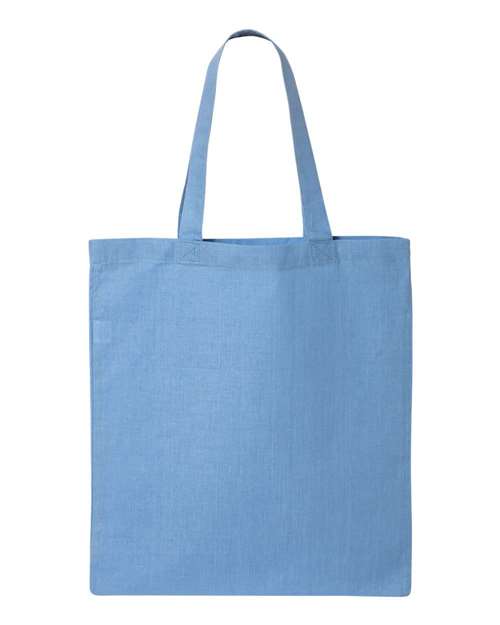 Q-tees Economical Tote Qtb made of 100% cotton with self-fabric handles, ideal for shopping and everyday use.