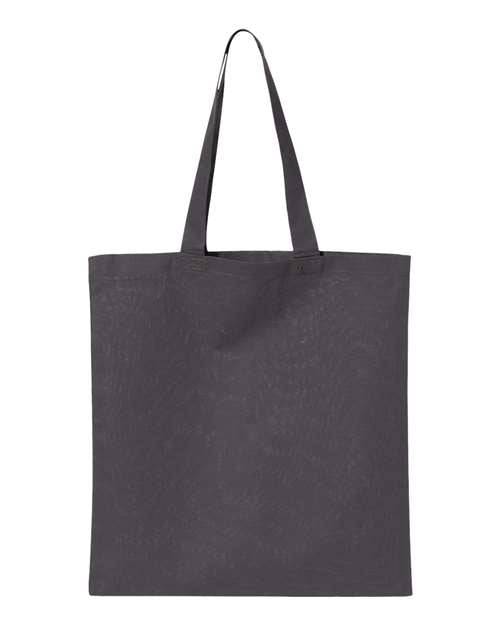 Q-tees Economical Tote Qtb made of 100% cotton with self-fabric handles, ideal for shopping and everyday use.