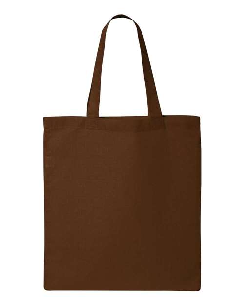 Q-tees Economical Tote Qtb made of 100% cotton with self-fabric handles, ideal for shopping and everyday use.