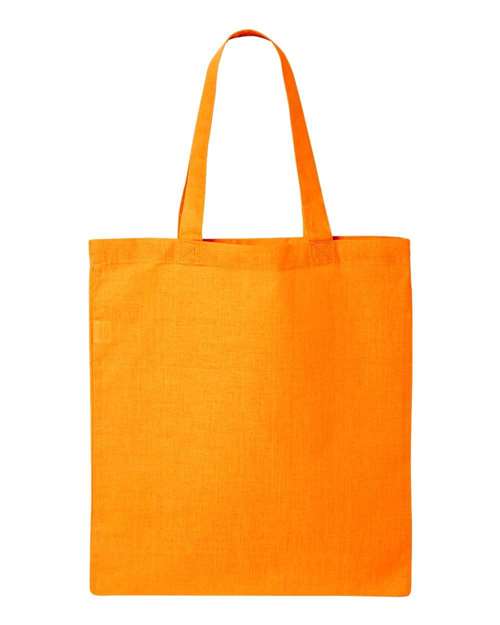 Q-tees Economical Tote Qtb made of 100% cotton with self-fabric handles, ideal for shopping and everyday use.