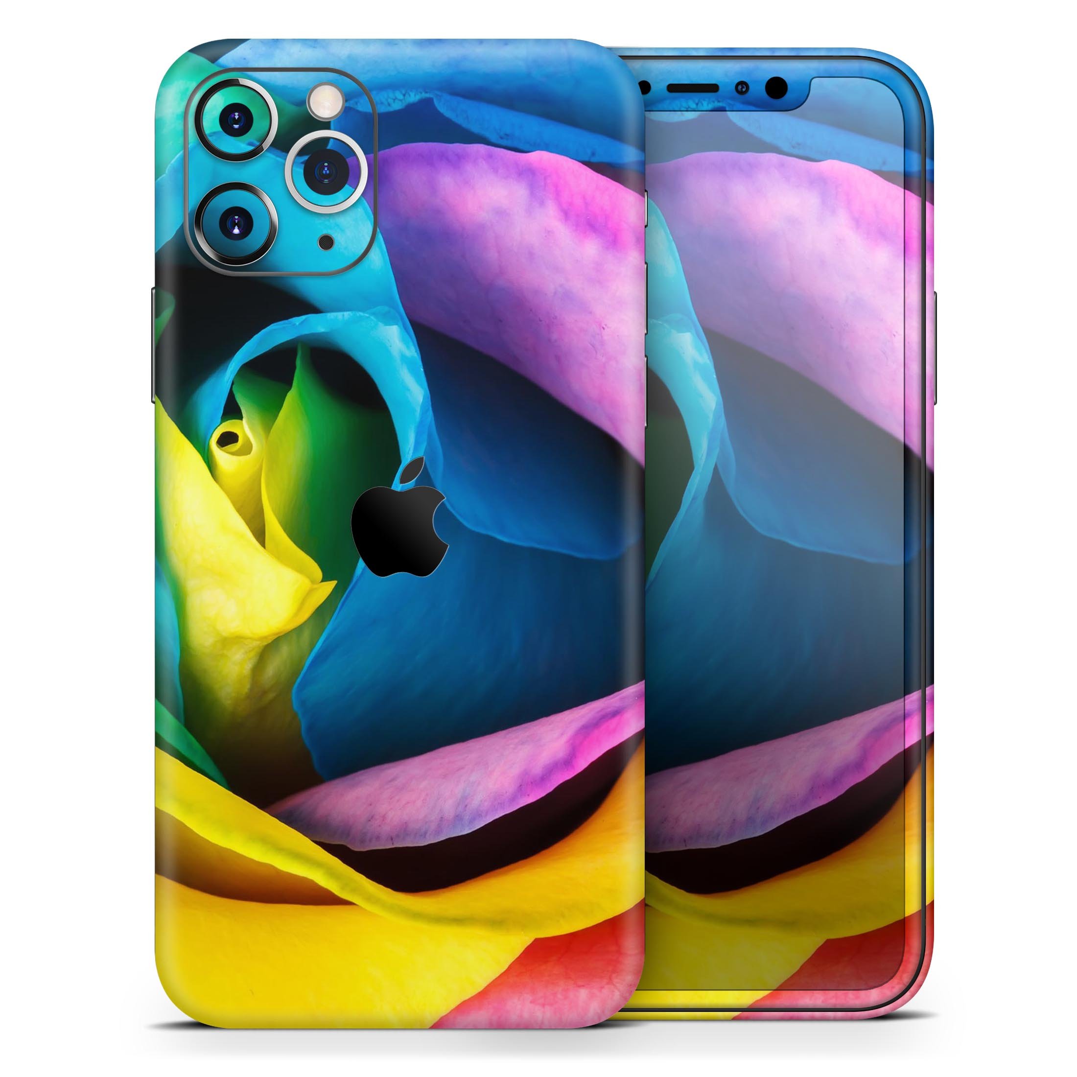 Rainbow Dyed Rose skin for Apple iPhone 14, showcasing vibrant colors and a sleek design.