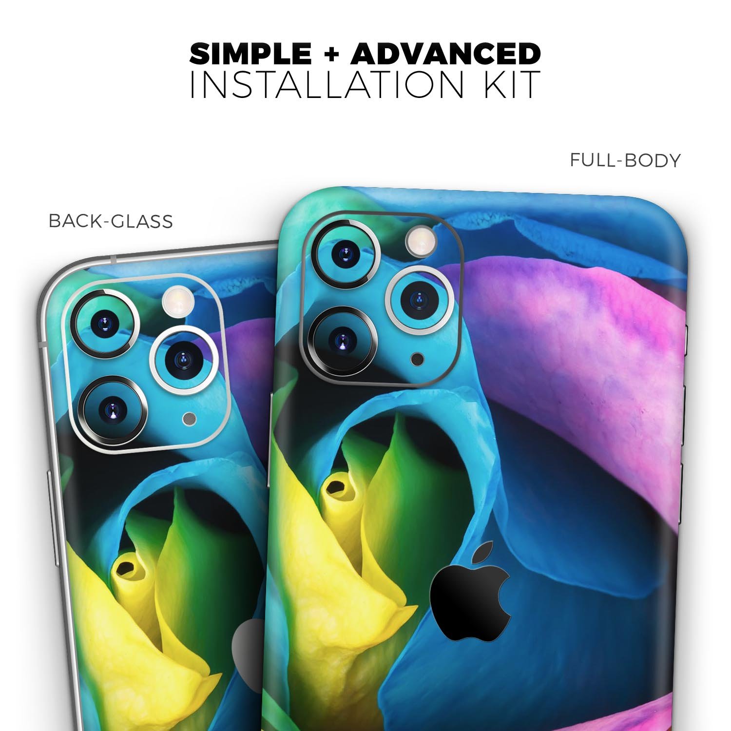 Rainbow Dyed Rose skin for Apple iPhone 14, showcasing vibrant colors and a sleek design.