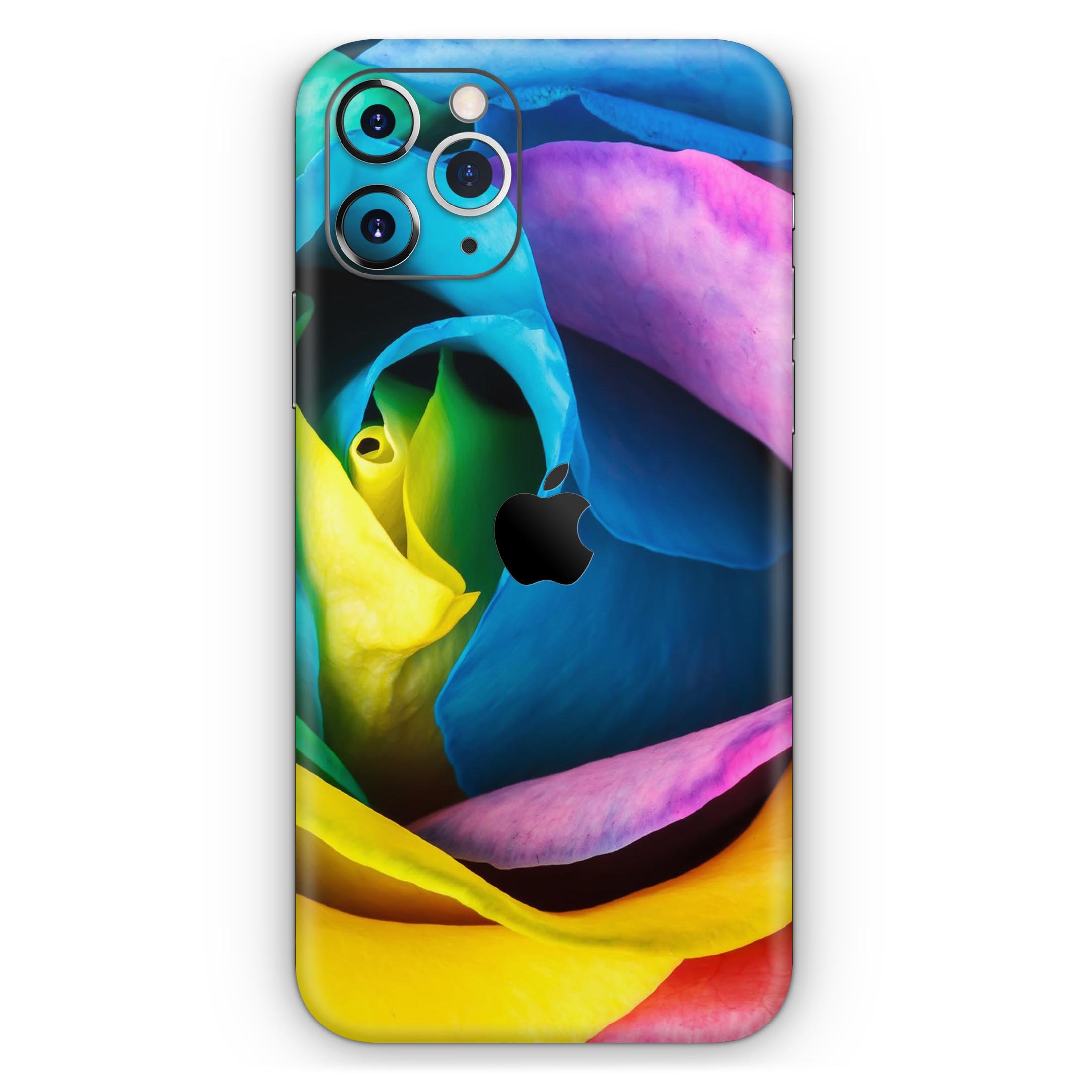 Rainbow Dyed Rose skin for Apple iPhone 14, showcasing vibrant colors and a sleek design.