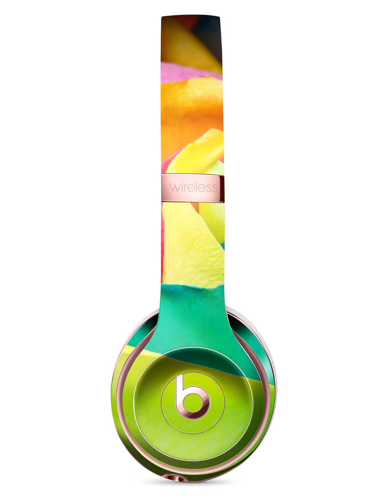 Rainbow Dyed Rose V4 Full-Body Skin Kit for Beats by Dre Solo 3, showcasing vibrant colors and a sleek design.