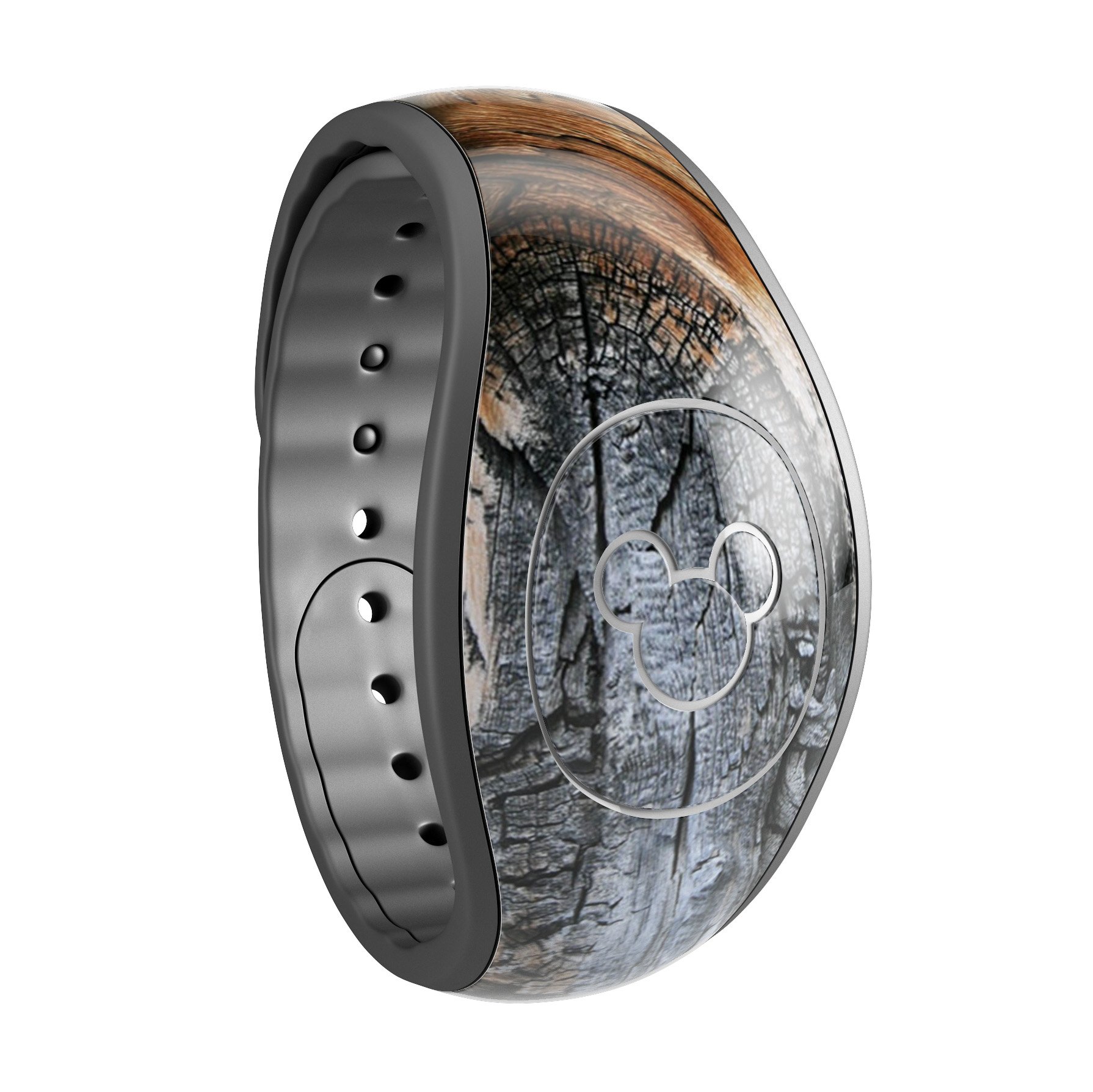 Raw Aged Knobby Wood decal skin wrap kit for Disney Magic Band, showcasing trendy design and high-quality finish.