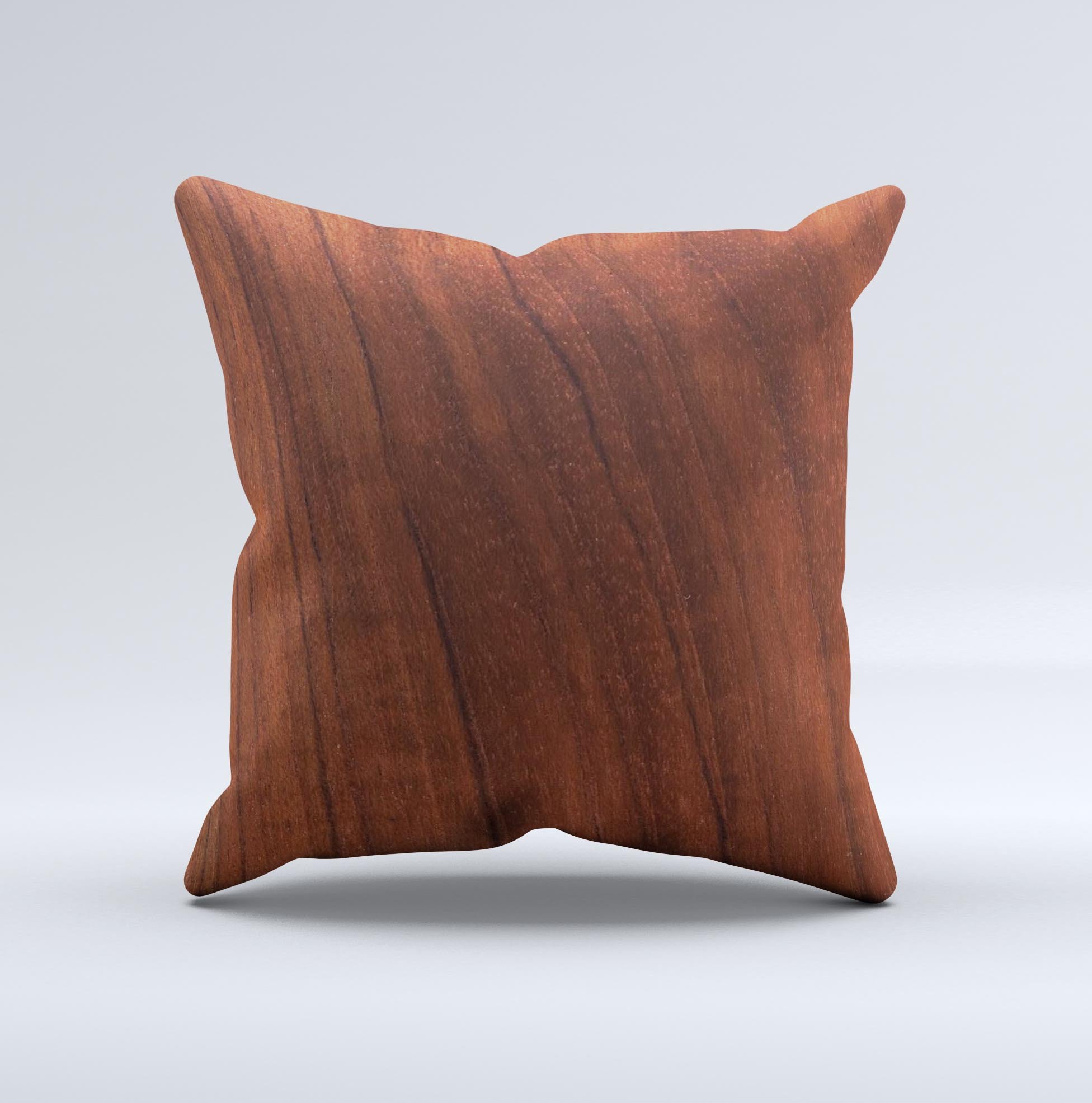 Handcrafted Raw Wood Grain Texture Ink-Fuzed Decorative Throw Pillow with high thread count fabric and unique design.