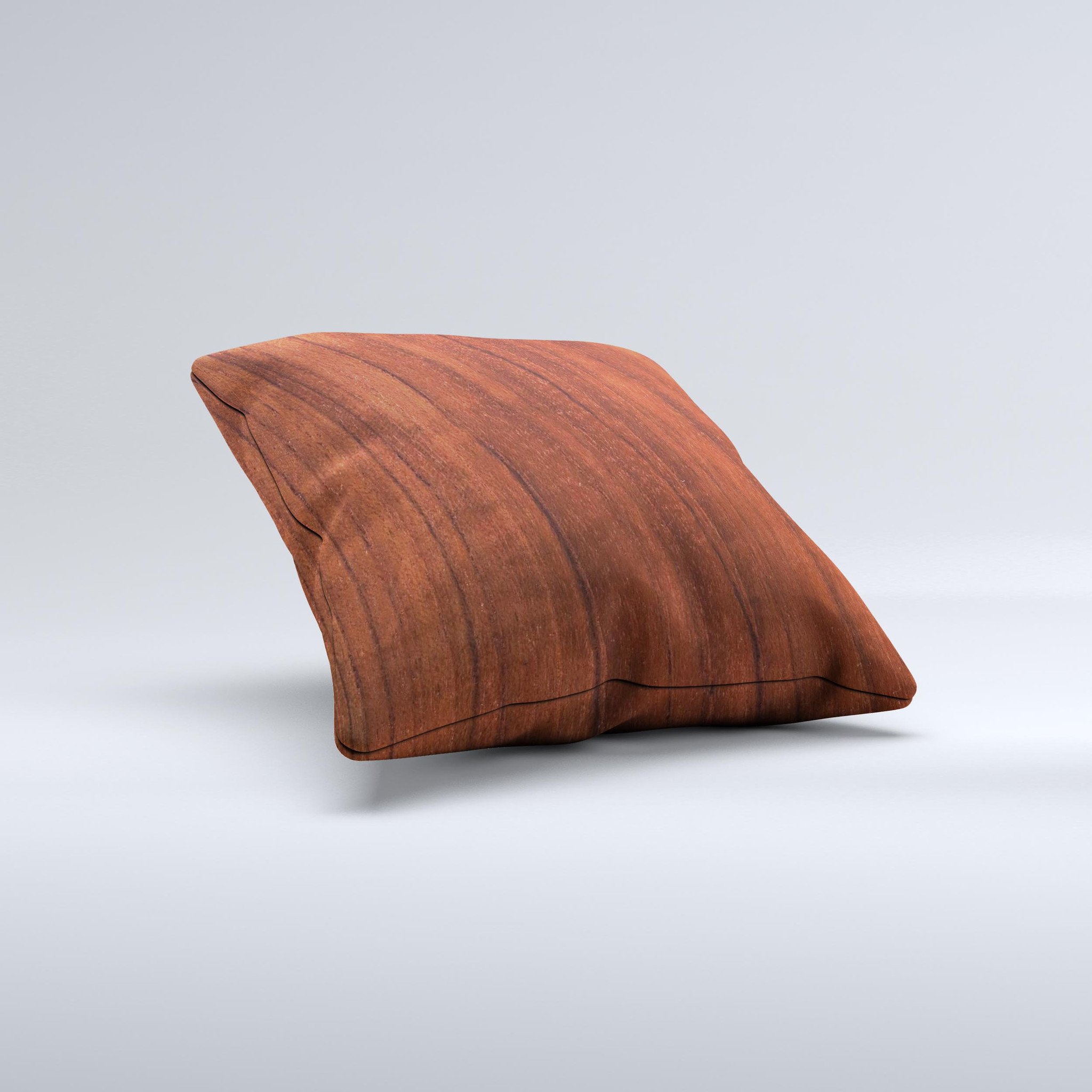 Handcrafted Raw Wood Grain Texture Ink-Fuzed Decorative Throw Pillow with high thread count fabric and unique design.