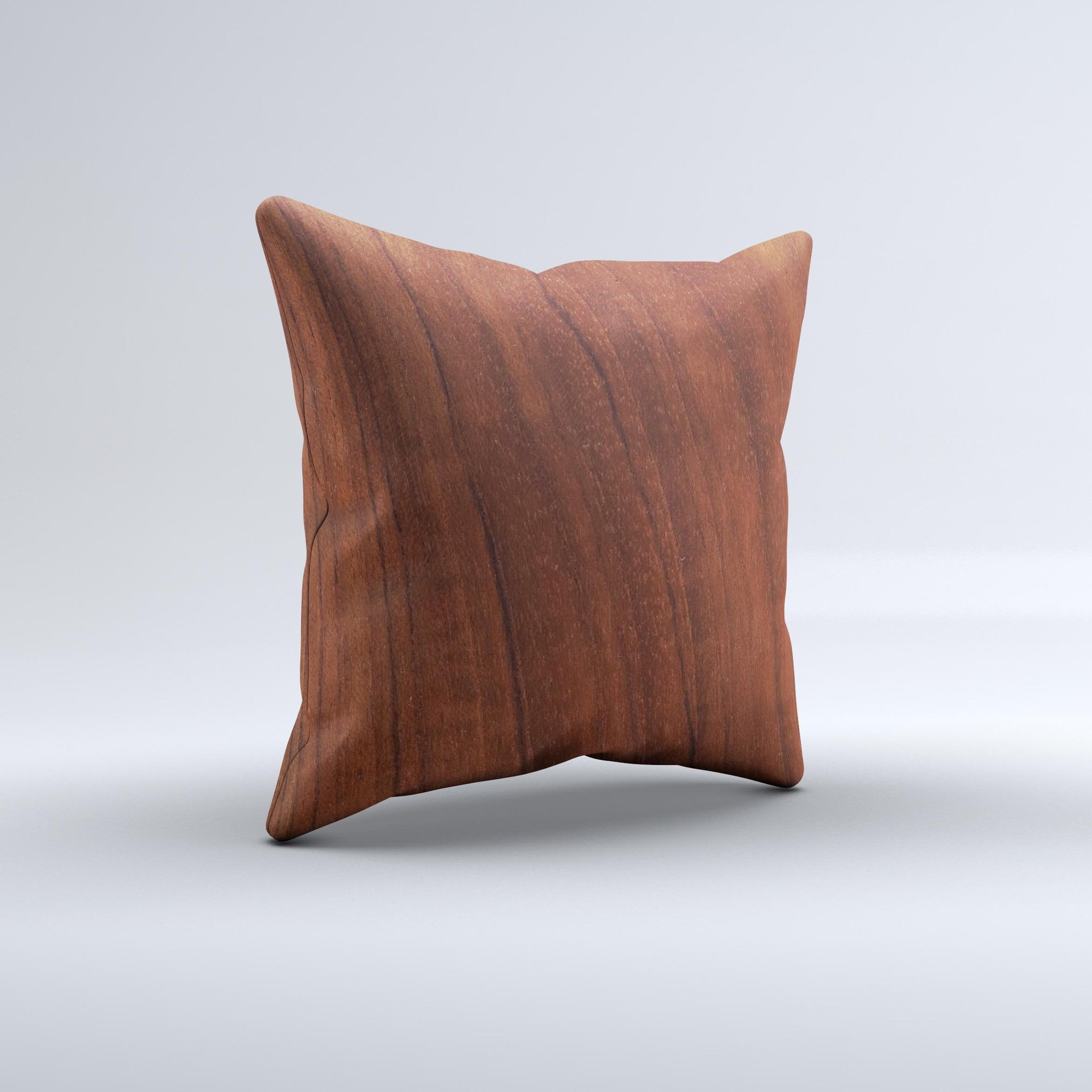 Handcrafted Raw Wood Grain Texture Ink-Fuzed Decorative Throw Pillow with high thread count fabric and unique design.