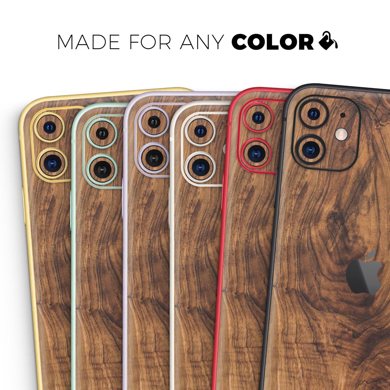 Raw Wood Planks V11 Skin-Kit for Apple iPhone 14, showcasing a stylish wood design with a premium vinyl finish.