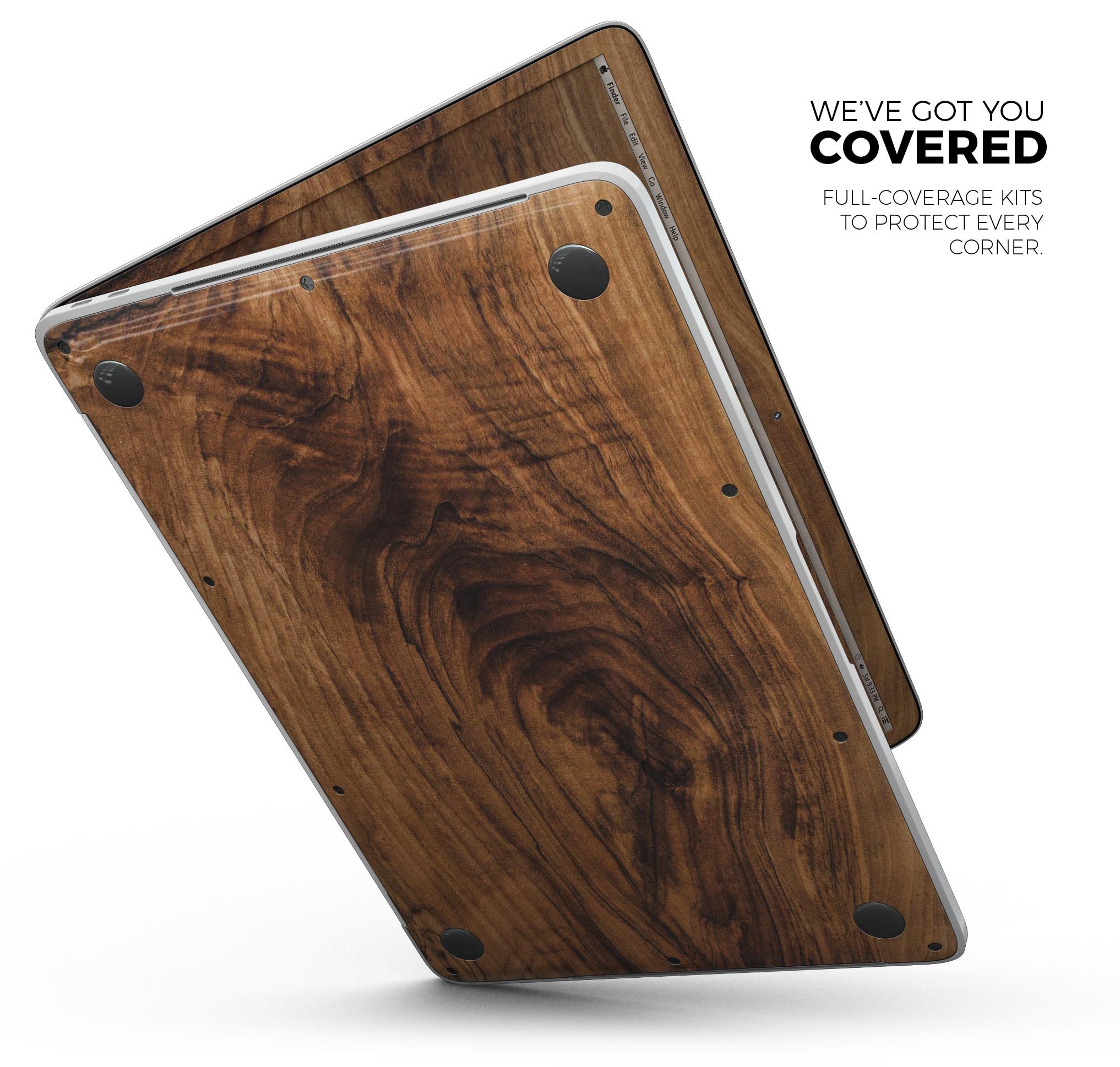 Raw Wood Planks V11 skin decal wrap kit for MacBook, showcasing a natural wood design with a smooth finish.