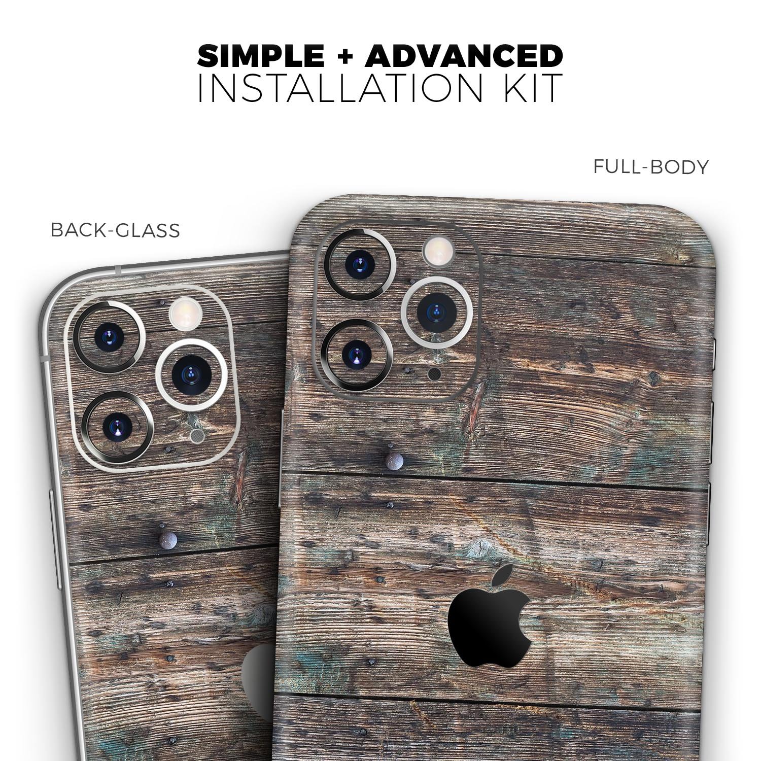 Raw Wood Planks skin for Apple iPhone 14, showcasing a natural wood texture design.