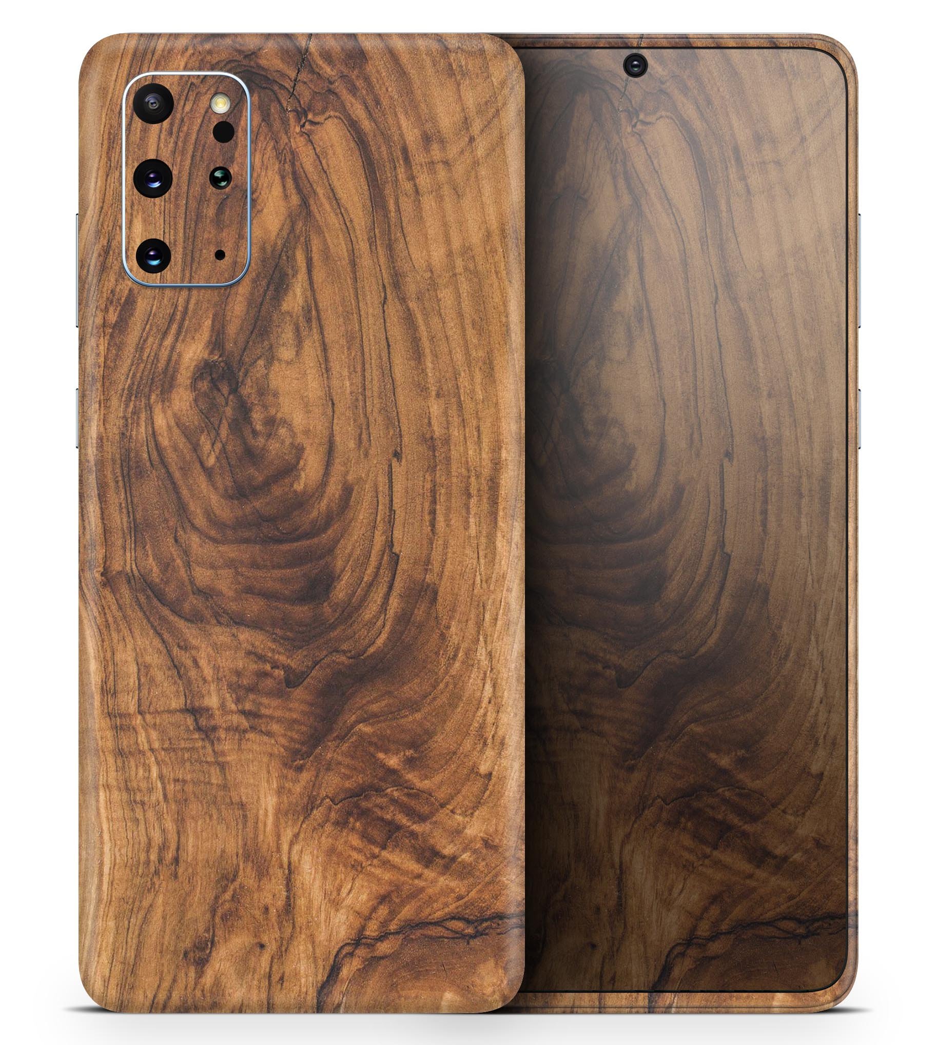 Raw Wood Planks V11 skin for Samsung Galaxy S20, showcasing a stylish wood grain design with a sleek finish.