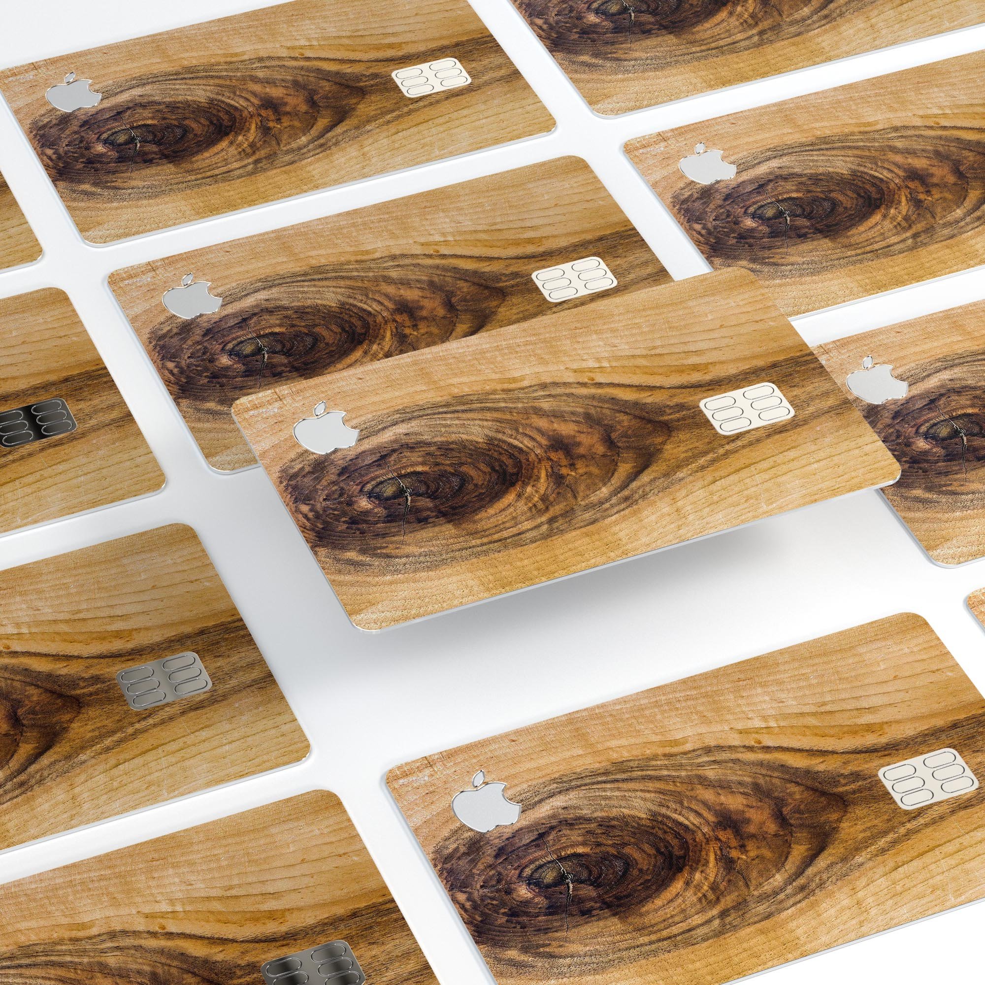 Raw Wood Planks V10 skin kit for Apple Card, showcasing premium vinyl design and finishes.