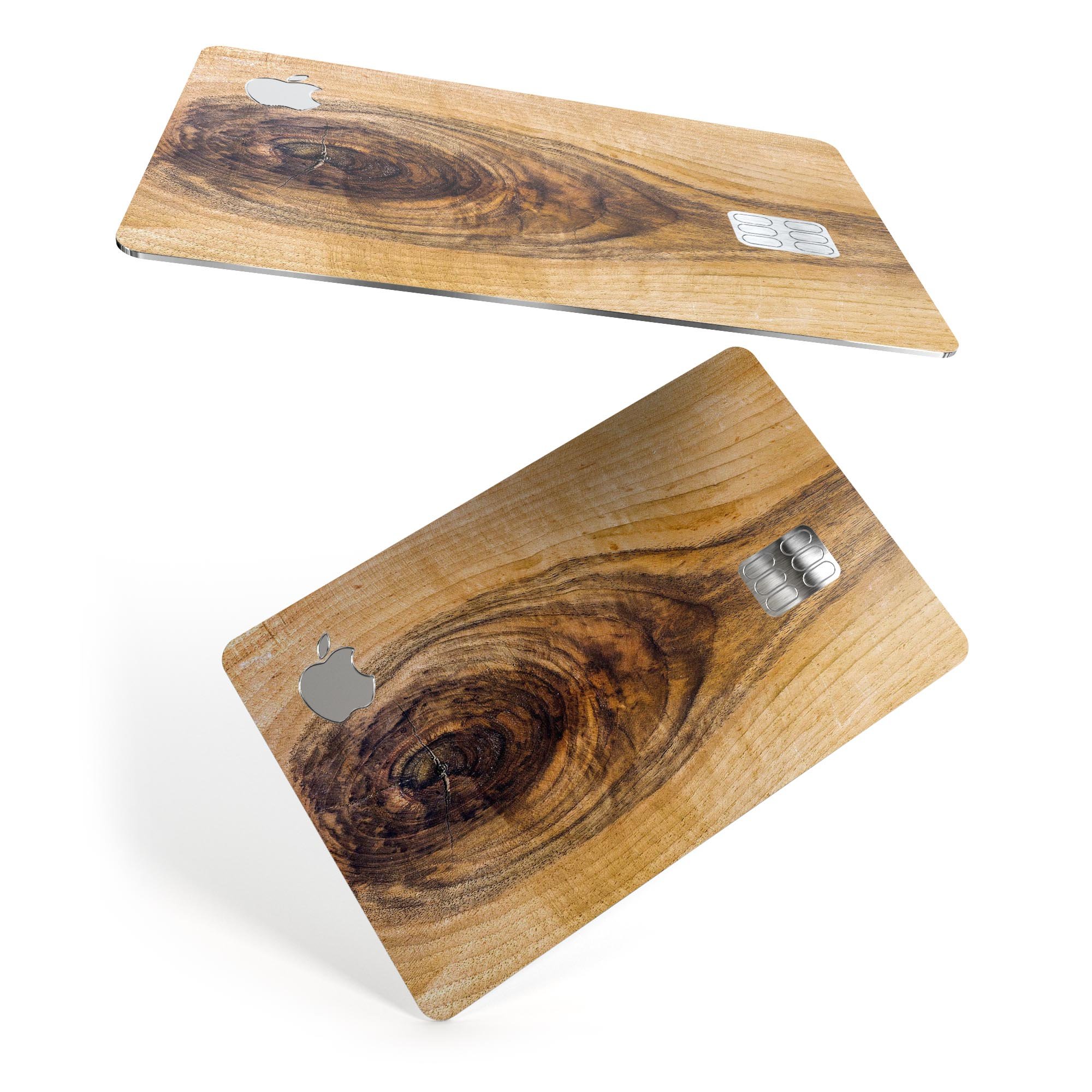 Raw Wood Planks V10 skin kit for Apple Card, showcasing premium vinyl design and finishes.