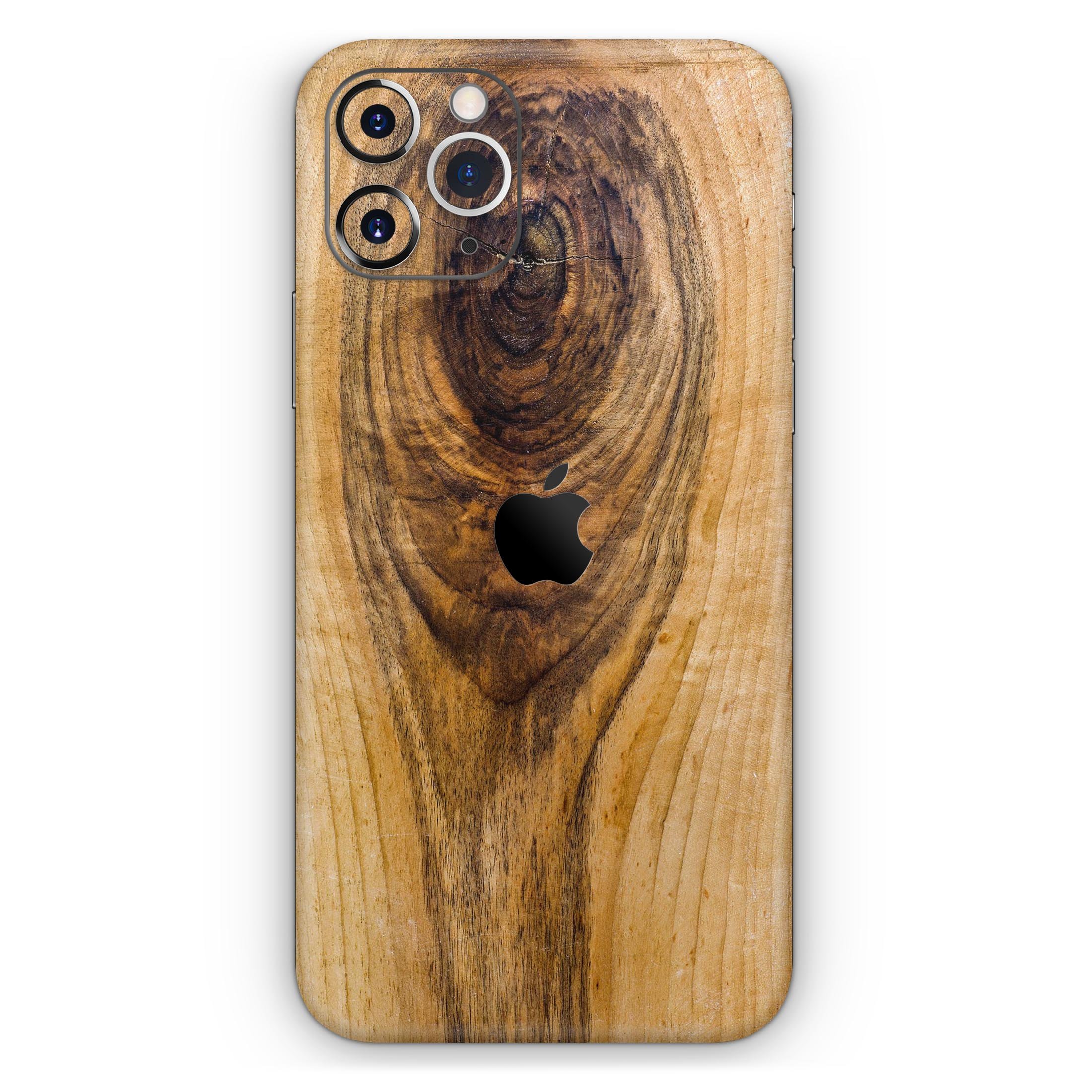 Raw Wood Planks Skin-Kit for Apple iPhone 14, showcasing a rustic wood design with a sleek finish.