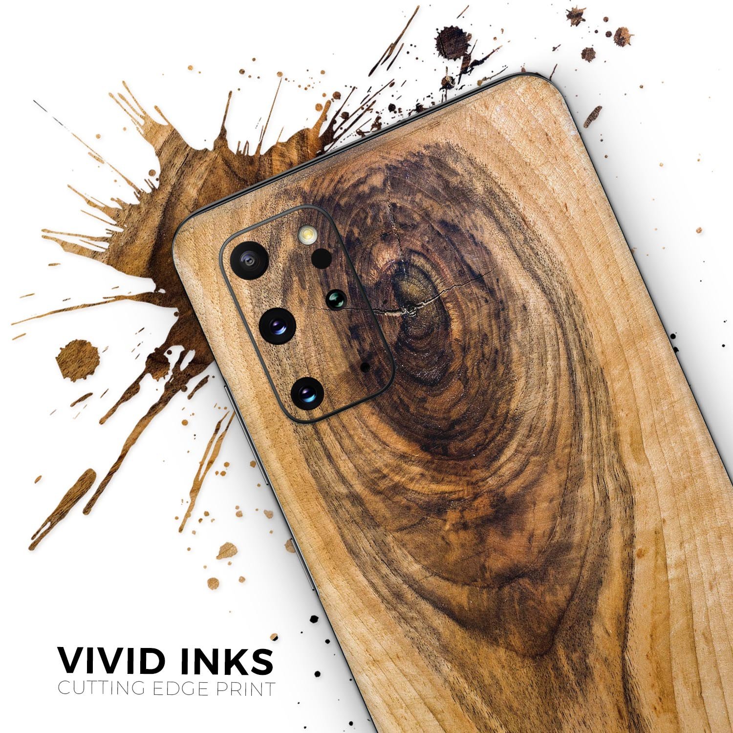 Raw Wood Planks V10 Skin-Kit for Samsung Galaxy S20, showcasing a stylish wood design with a smooth finish.