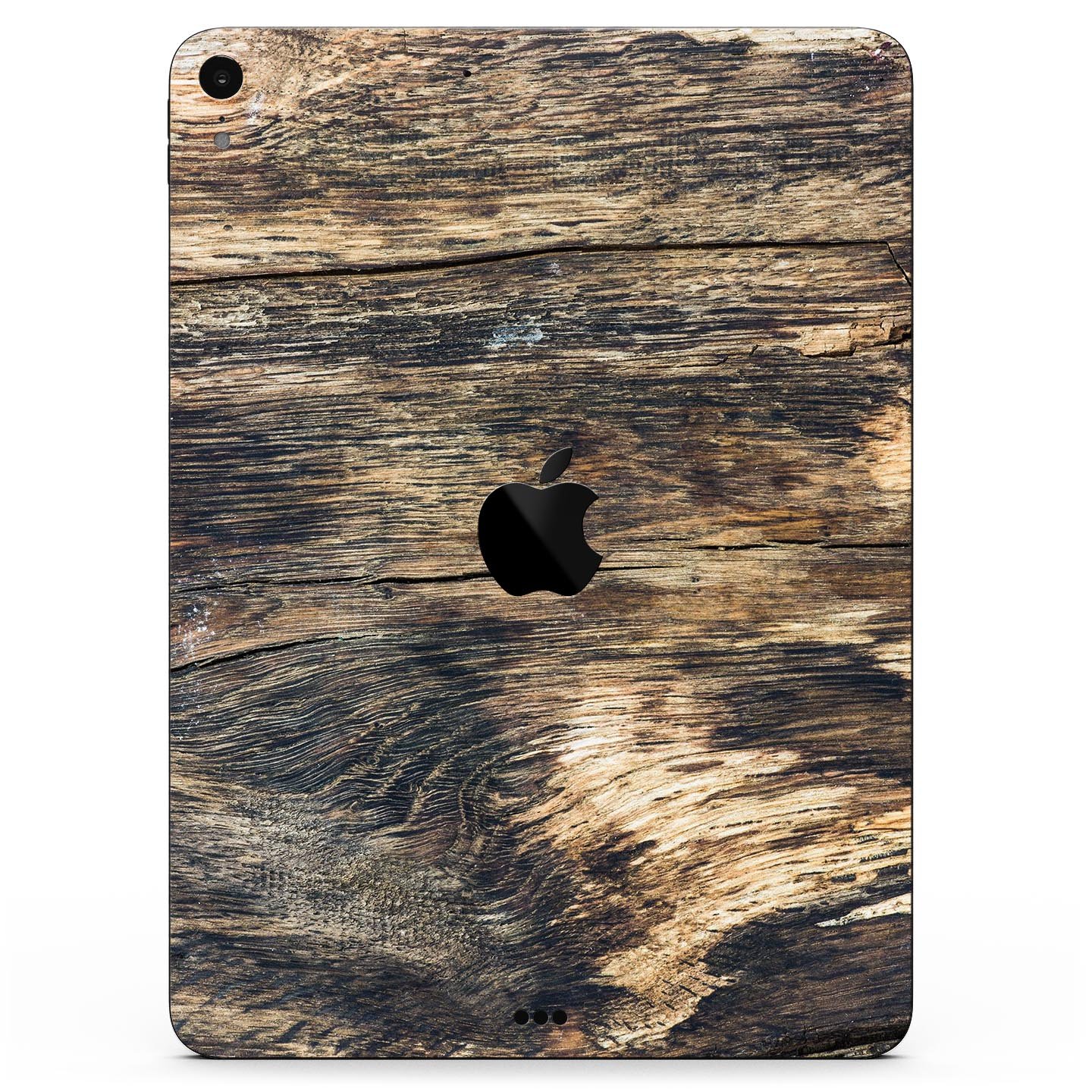 Raw Wood Planks V12 skin decal for Apple iPad Pro, showcasing a rustic wood design with a smooth finish.