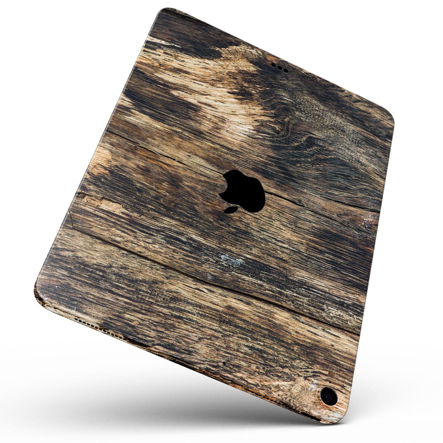 Raw Wood Planks V12 skin decal for Apple iPad Pro, showcasing a rustic wood design with a smooth finish.